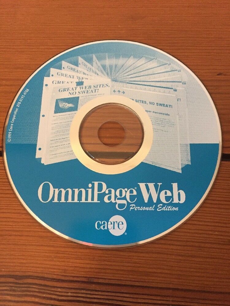 Vtg 1999 OmniPage Web Personal Edition Caere Software Disc CD w Serial Number