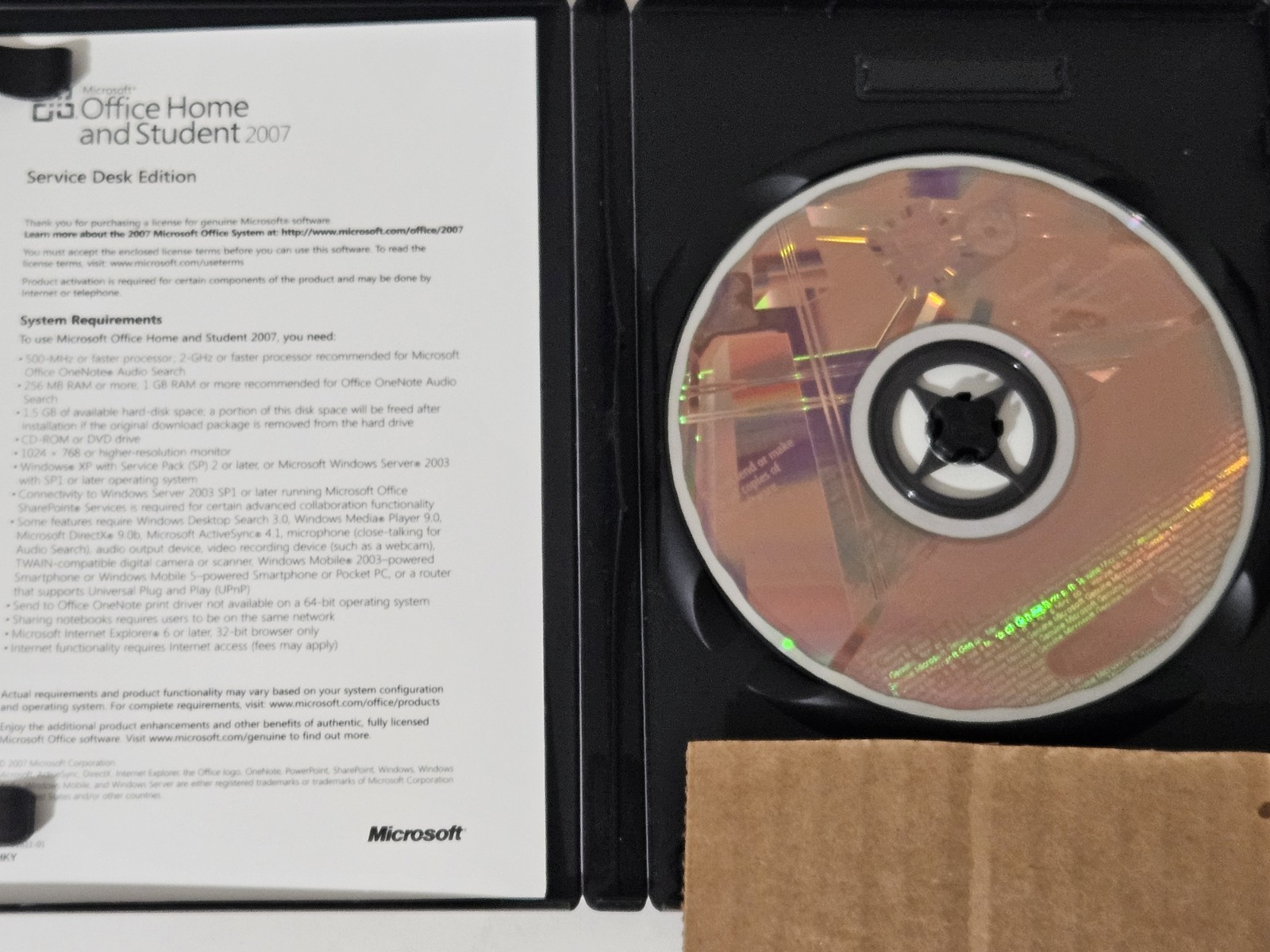 Microsoft Office Home and Student 2007 PC Service Desk Edition w/ Product Key