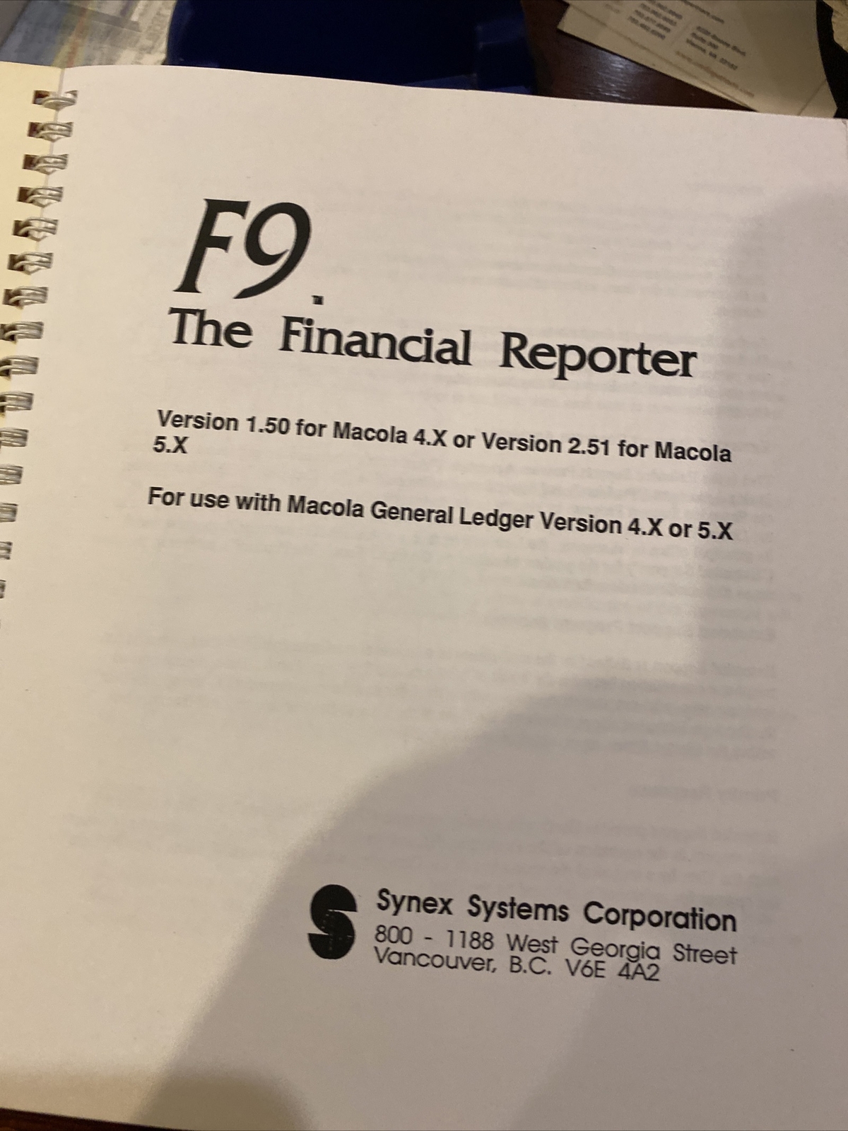 New $1995 F9 Software For Macola From Within Lotus 1-2-3 With Serial Number