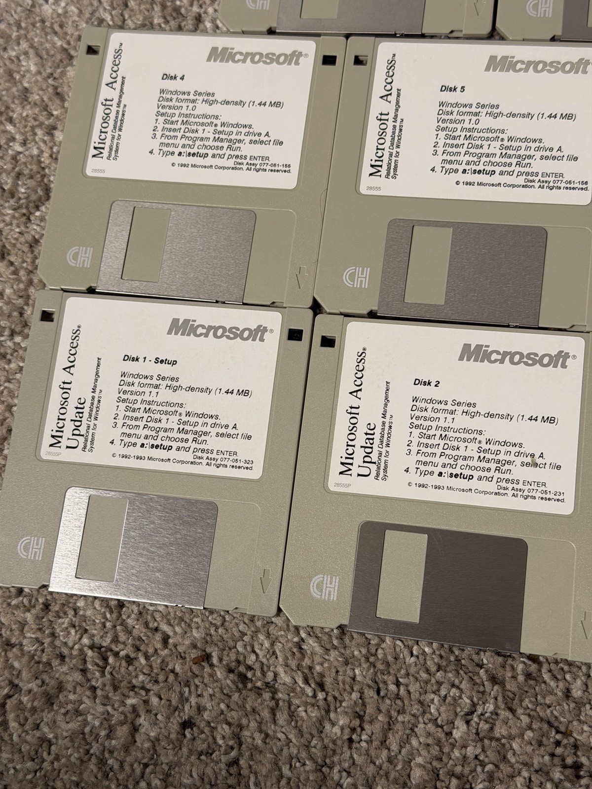 Microsoft Access 1.0 Database & 1.1 Update, 11 Floppy Disks 1992 1993 Tested