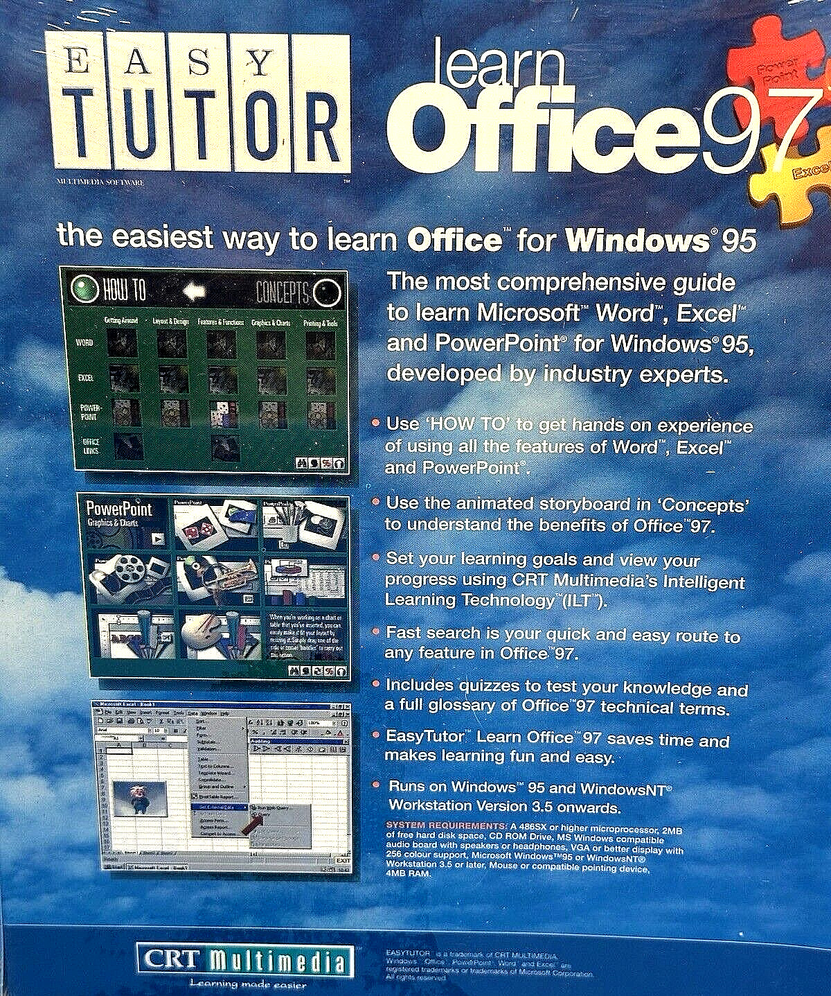 Easy Tutor Learn Microsoft Office 97 PC Software CD ROM Windows 95/ NT Sealed