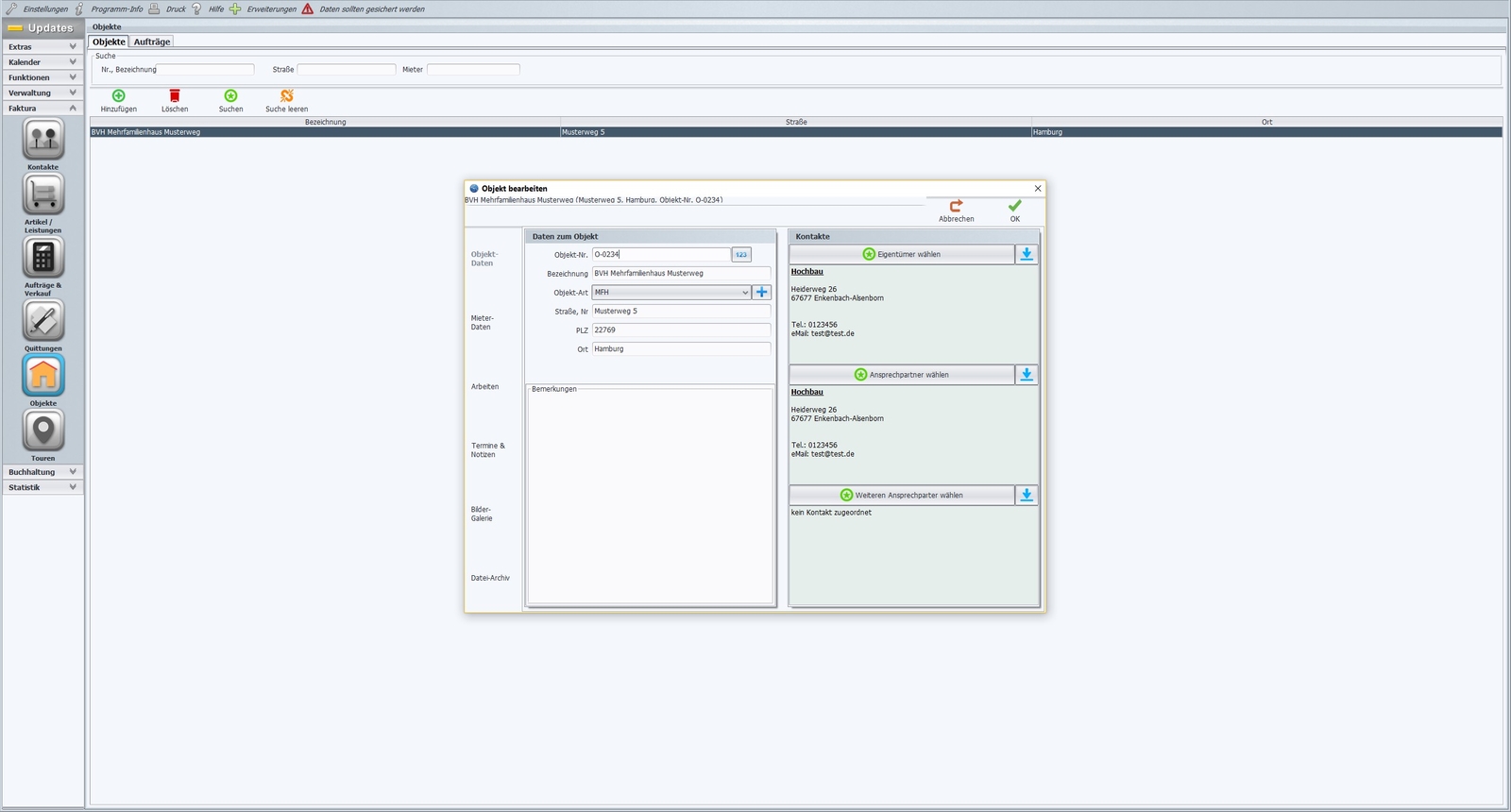 Invoice program for caretakers, caretaker service software solution, IT program