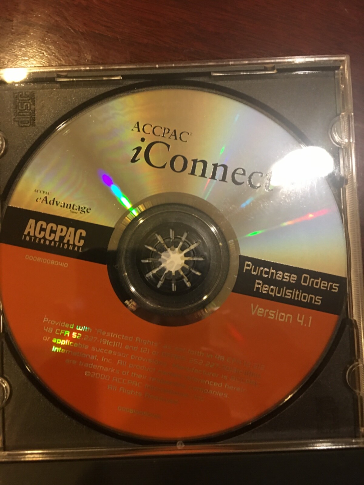 Brand New. Unused CD. ACCPAC iConnect Purchase Orders Requisitions V4.1