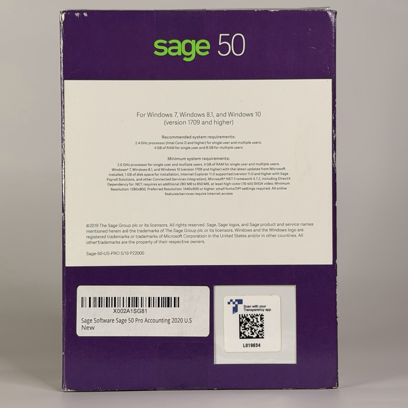 NEW SAGE 50 Pro Accounting 2020 U.S Bookkeeping For Windows 1 User – SEALED