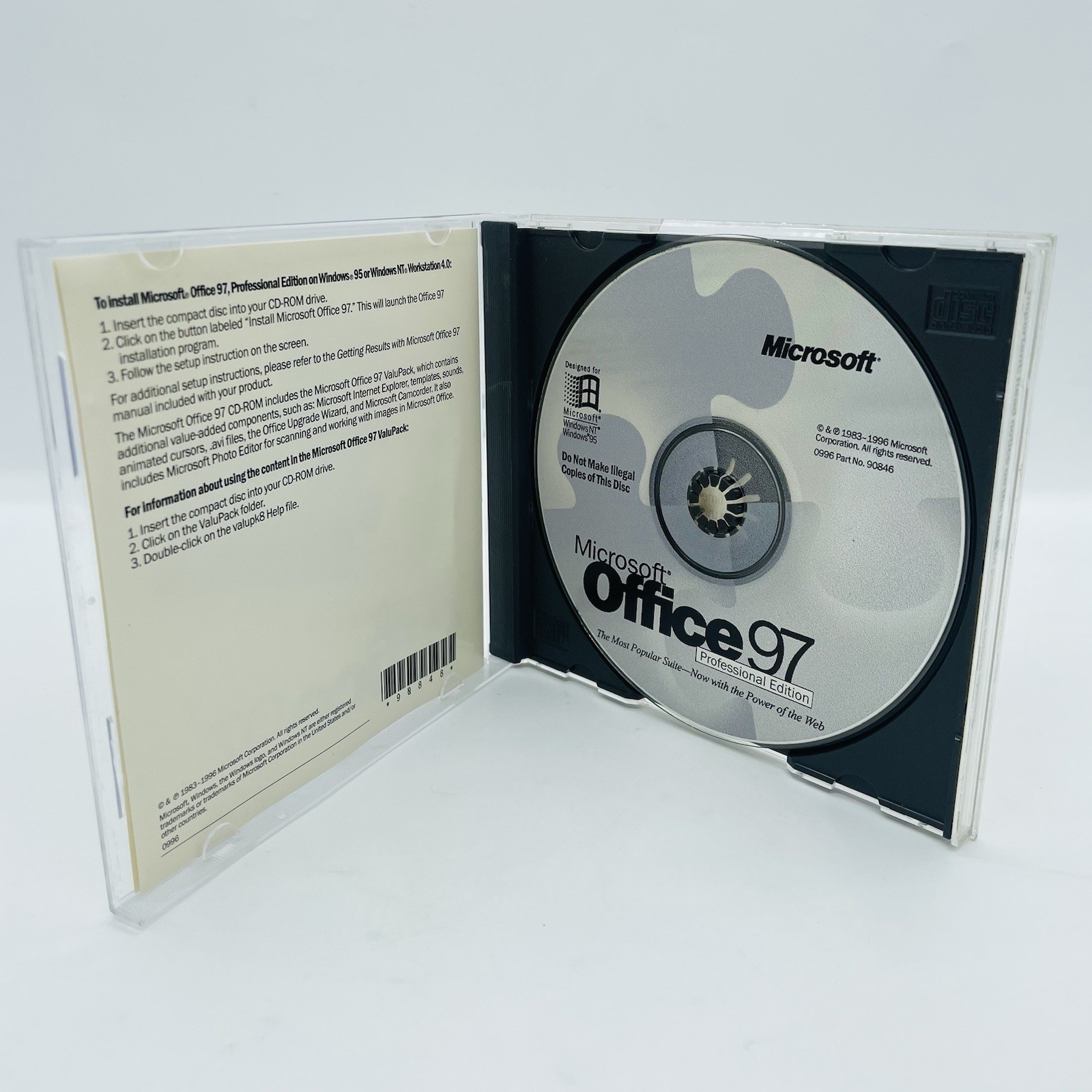 Microsoft Office 97 Professional Edition CD-ROM w/ Product Key, Fast Free Ship
