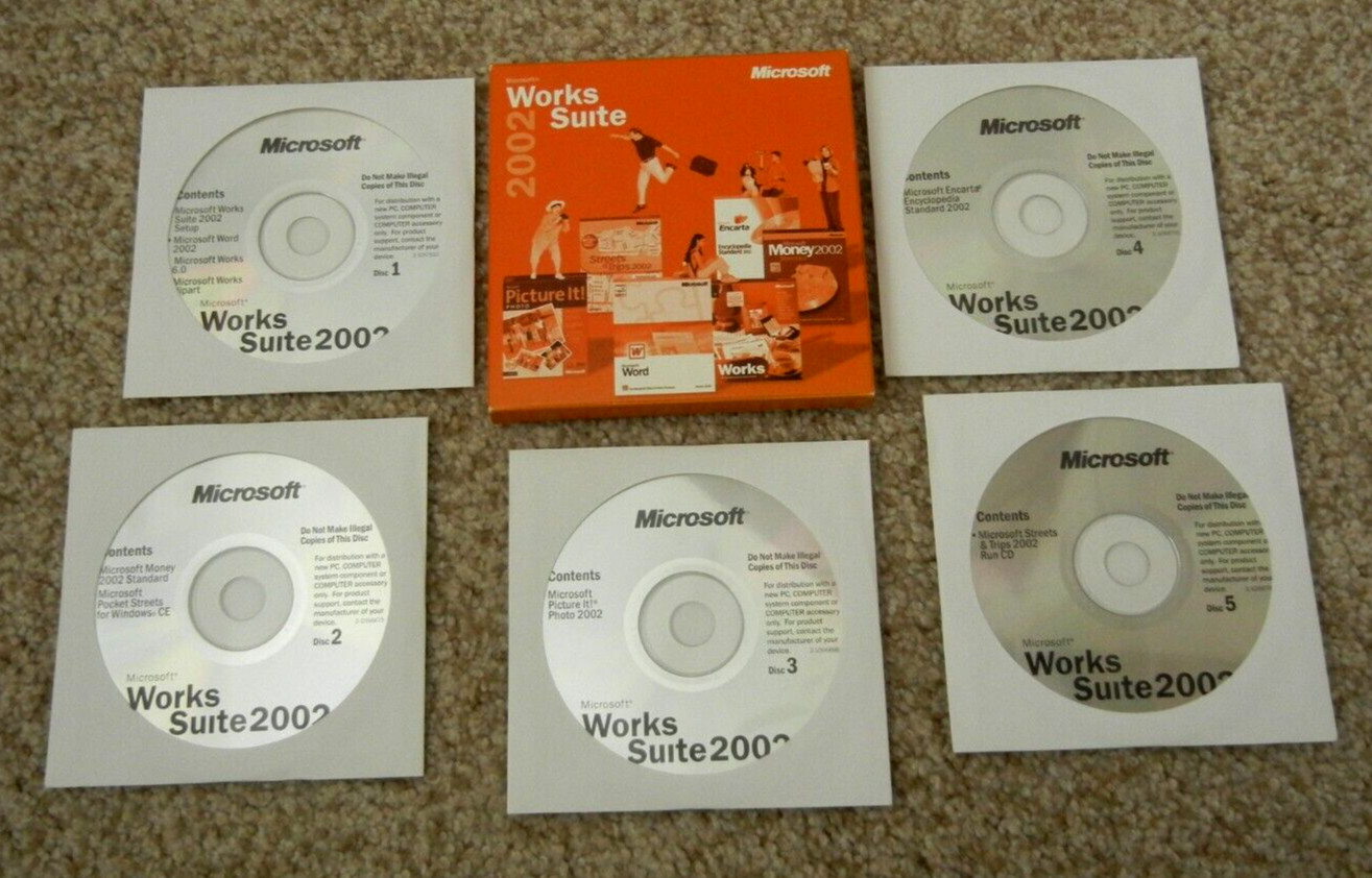 Vintage Microsoft Works Suite 2002 Excellent Condition!