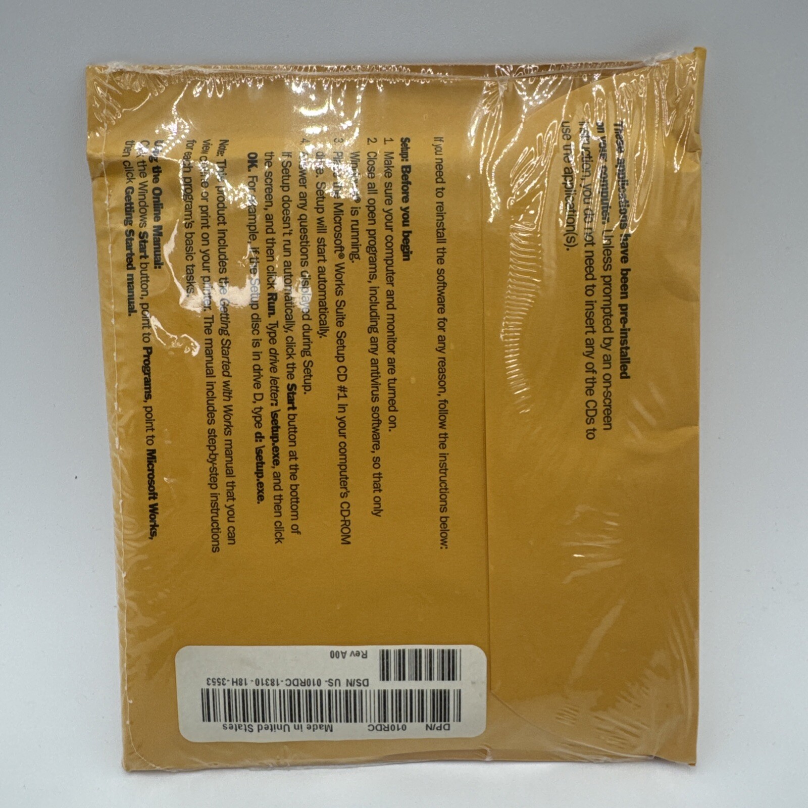 Microsoft Works Suite 2001 New Sealed 6 CDs with product key