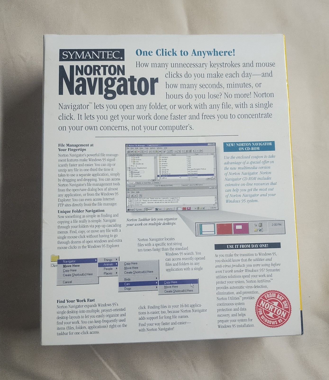 Vintage Symantec Norton Navigator For Windows 95 Sealed