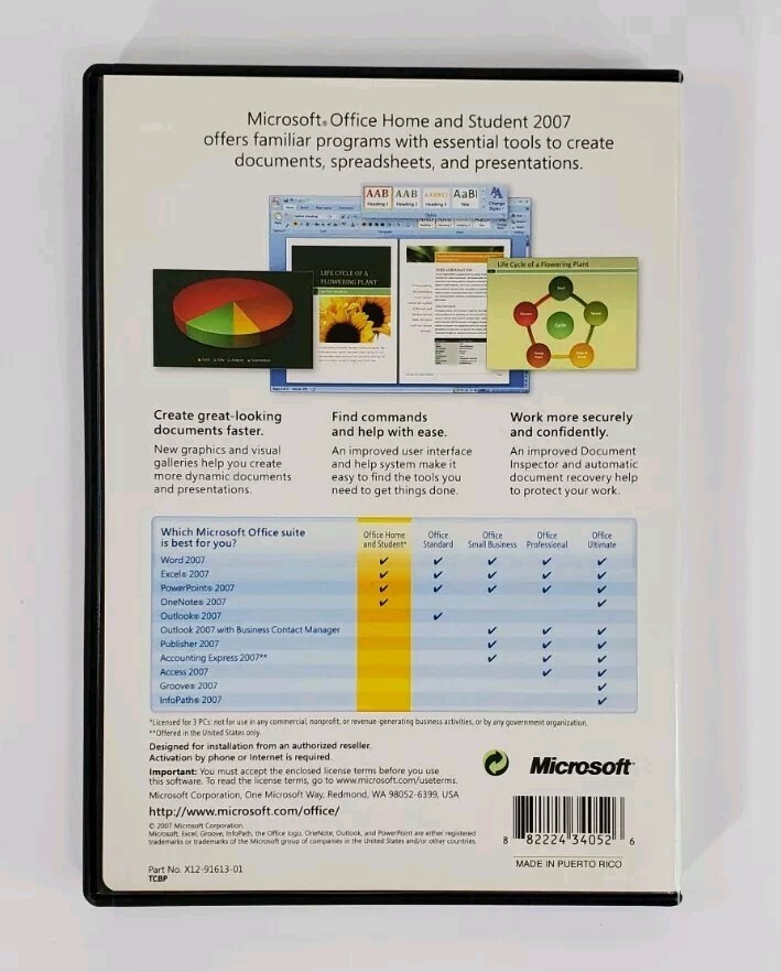 Microsoft Office Home and Student 2007 Service Desk Edition w/ Key USED