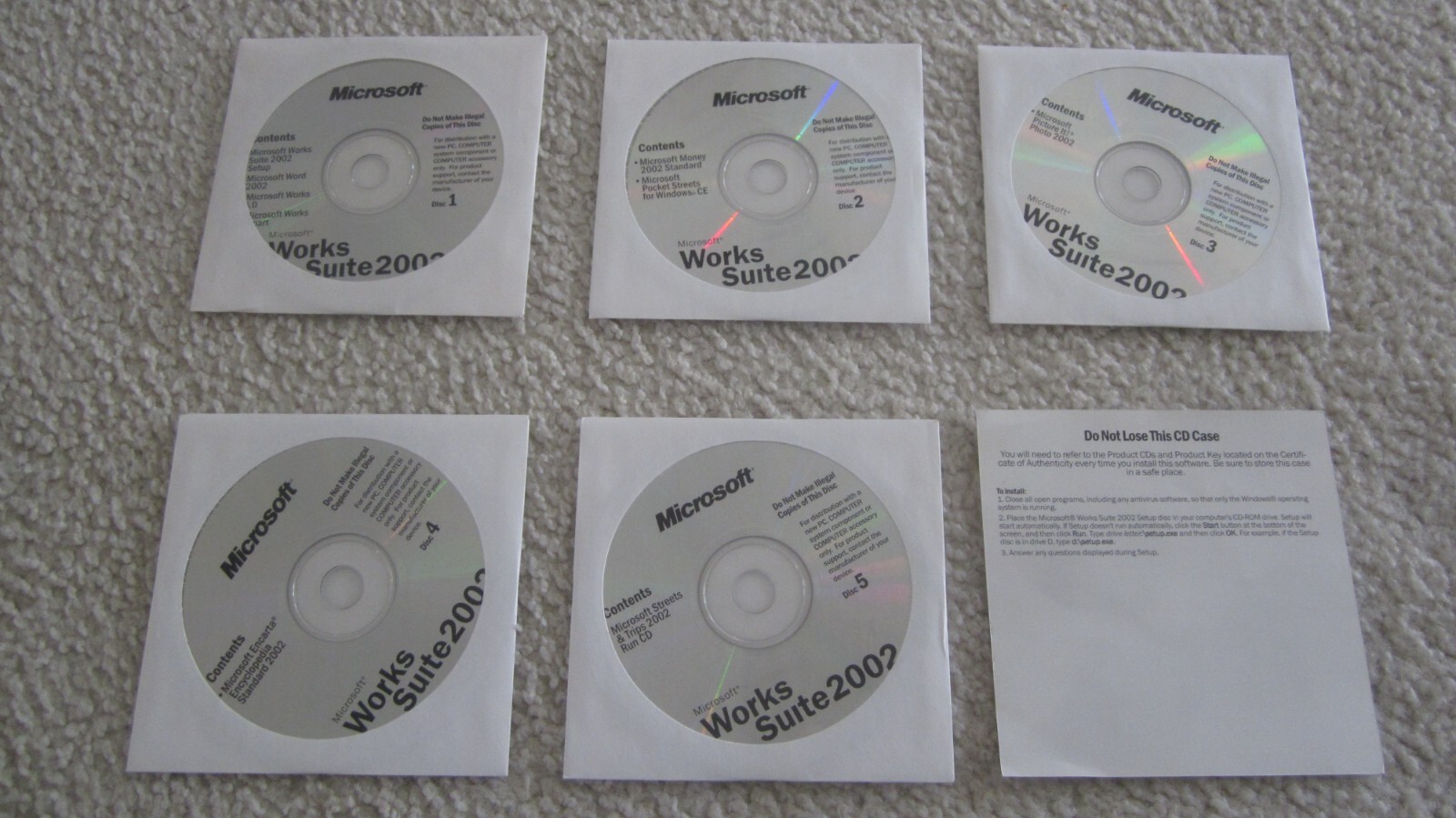 MS Works Suite 2002 (Dell “Distribution With PC” Edition) (5-CD Set) (CD-ROM)