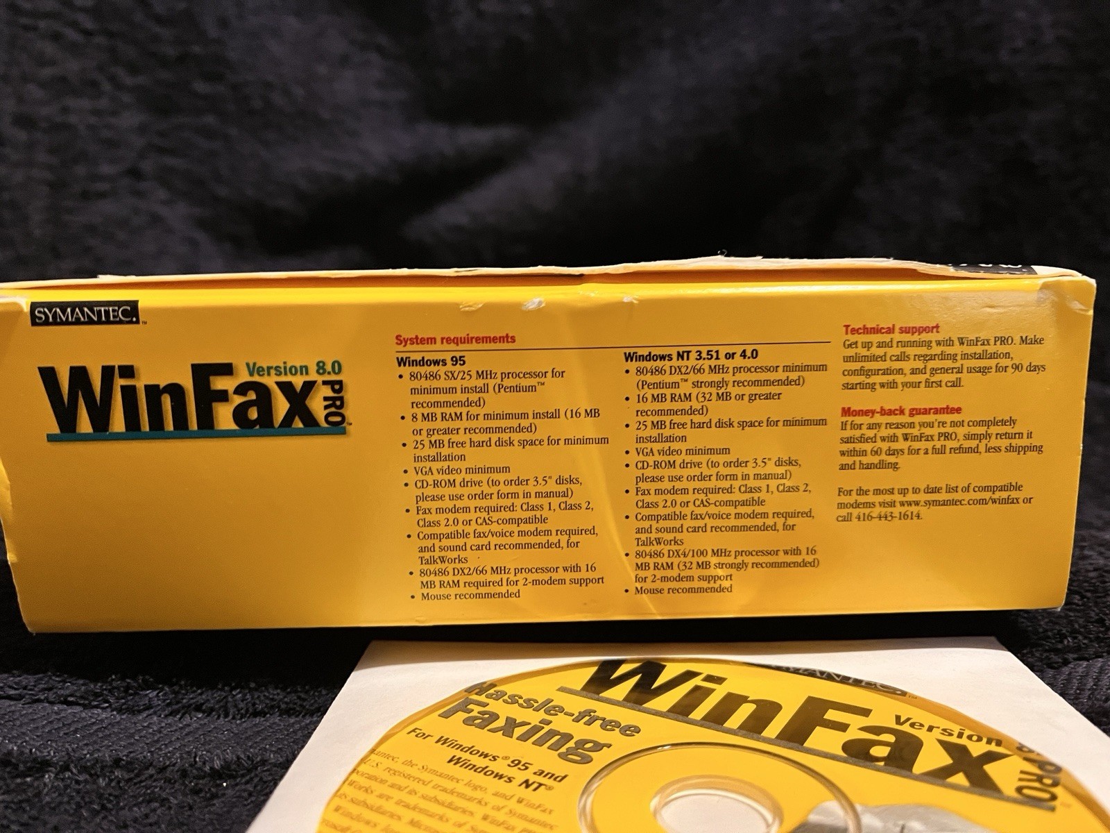 Symantec WinFax PRO Hassle Free Faxing Version 8 For Window 95 & NT ~ Vintage