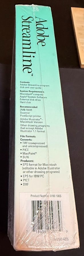 Vintage Adobe Streamline 2 Software for Mac Macintosh – Rare Item (SEALED) 1990