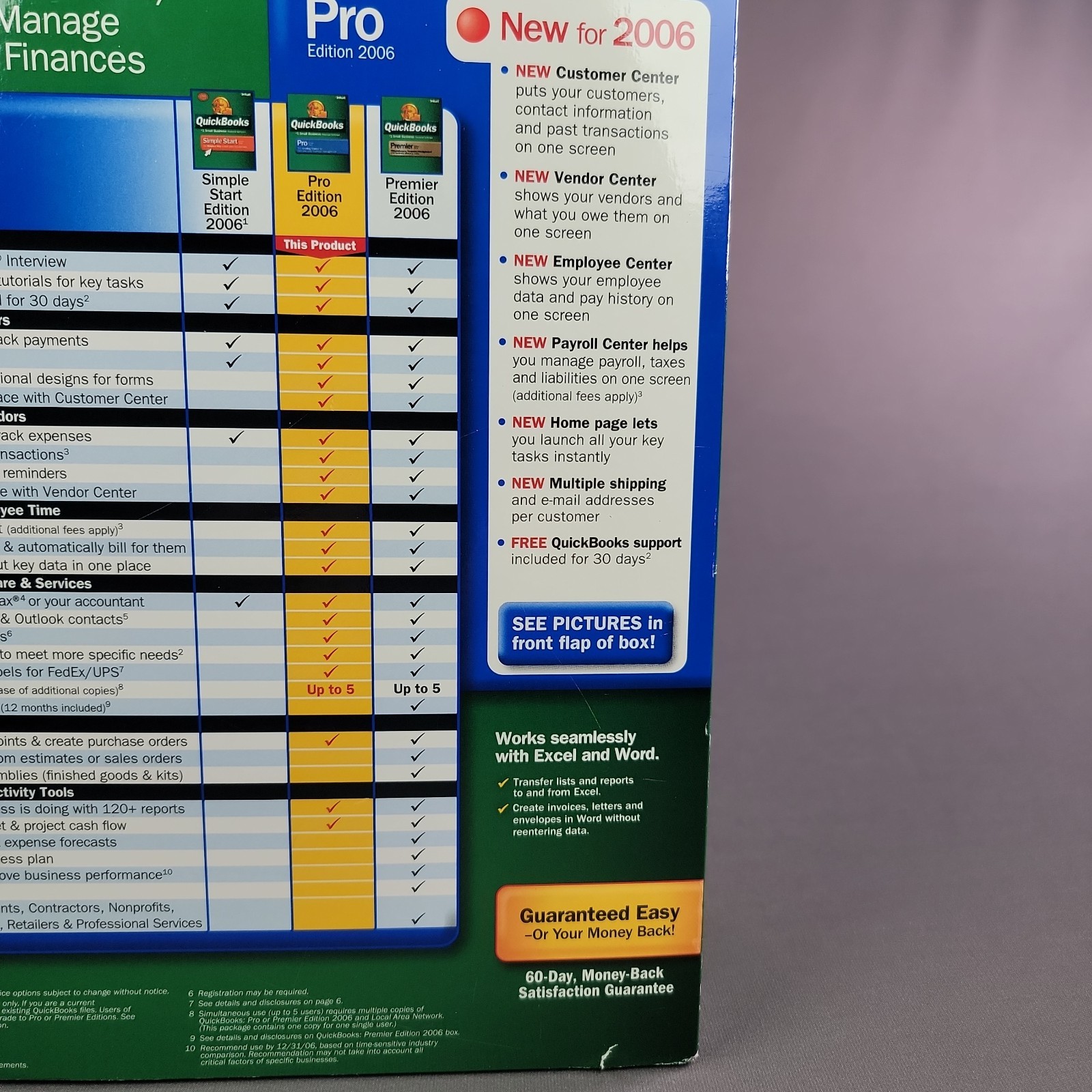Intuit QuickBooks Pro Edition 2006 for Windows w/ Product Key Original Box