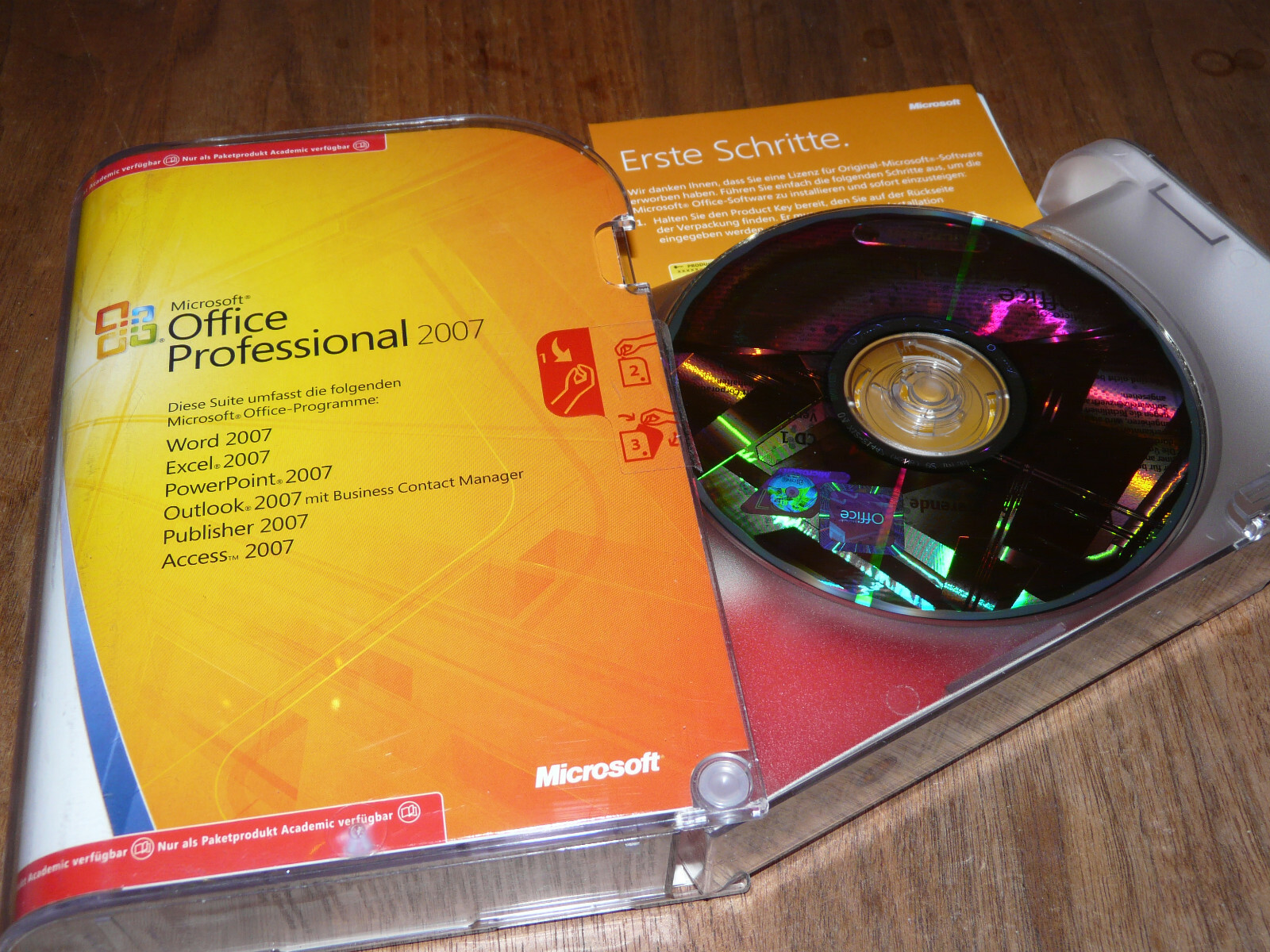 Microsoft Office 2007 Professional 2xCD deutsche Academic-Vollversion