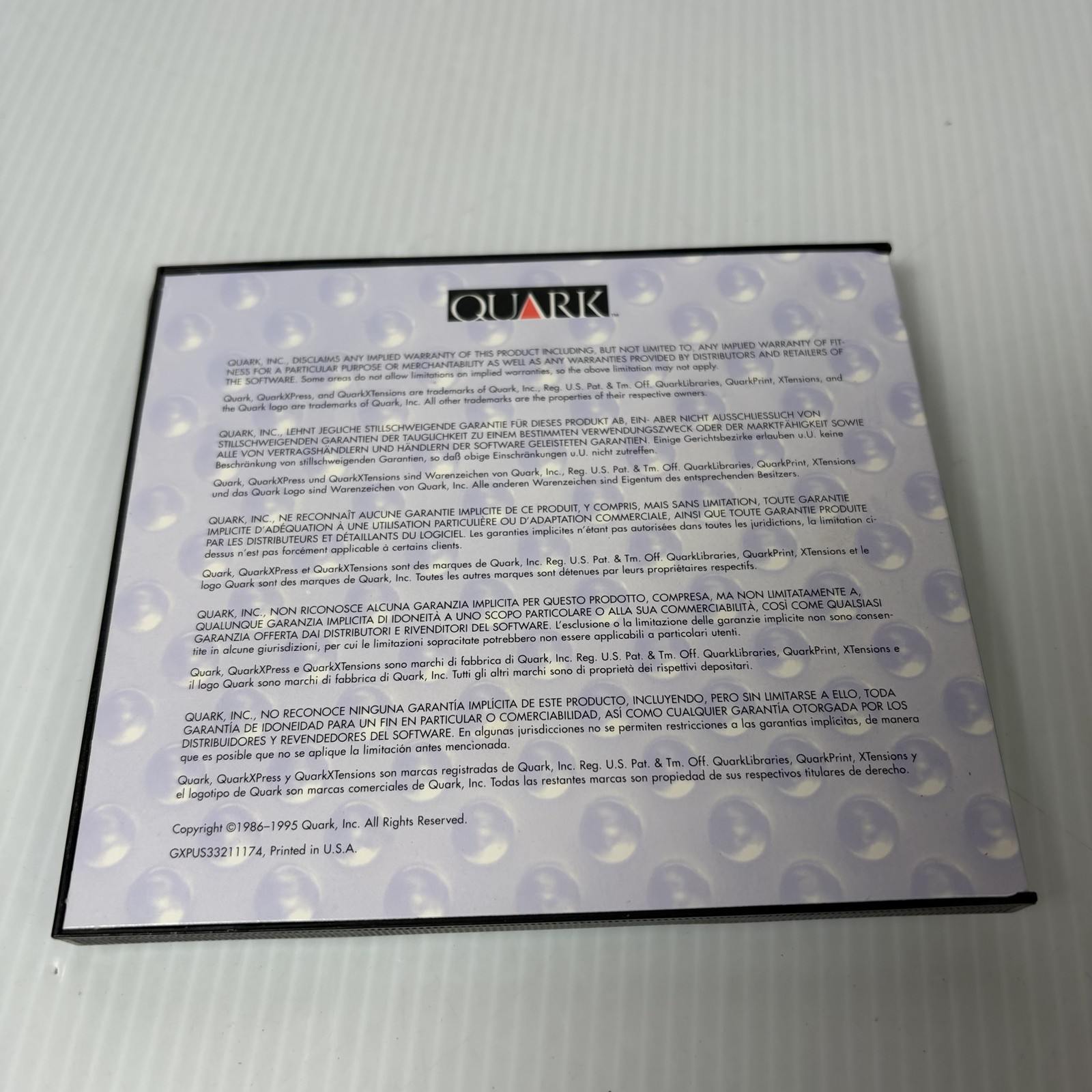 QuarkXPress 3.32 for Macintosh Power Macintosh CD & Floppy Disks Vintage