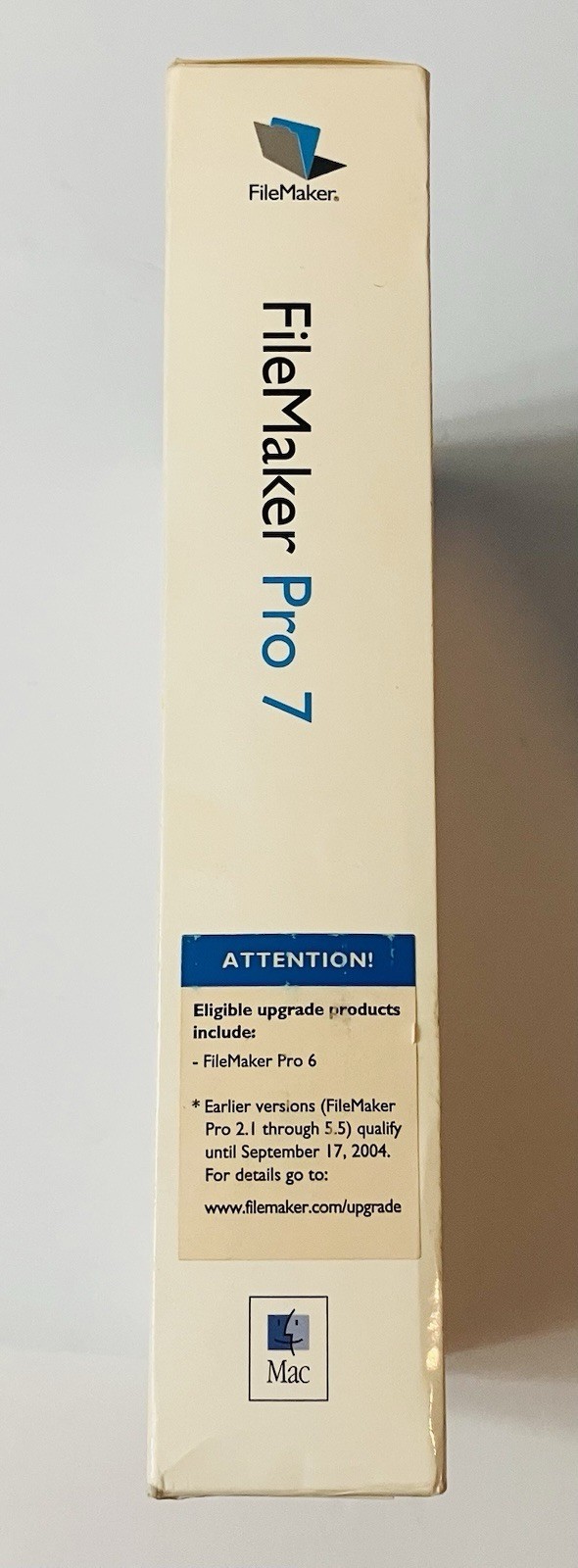 FileMaker Pro 7 Upgrade Retail Box CD 2004 Mac Windows Multilingual Database