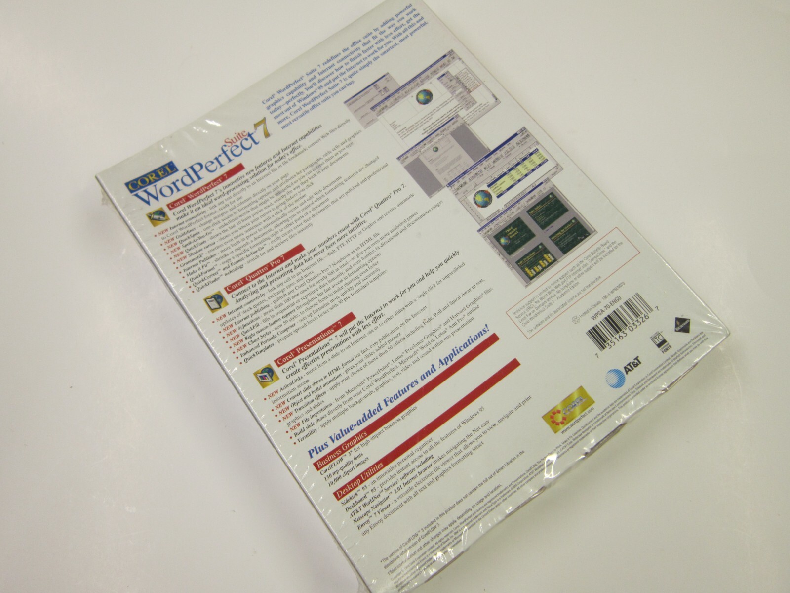 Corel WordPerfect Suite 7 Academic Edition For Windows 95 NT 3.51 NT 4.0