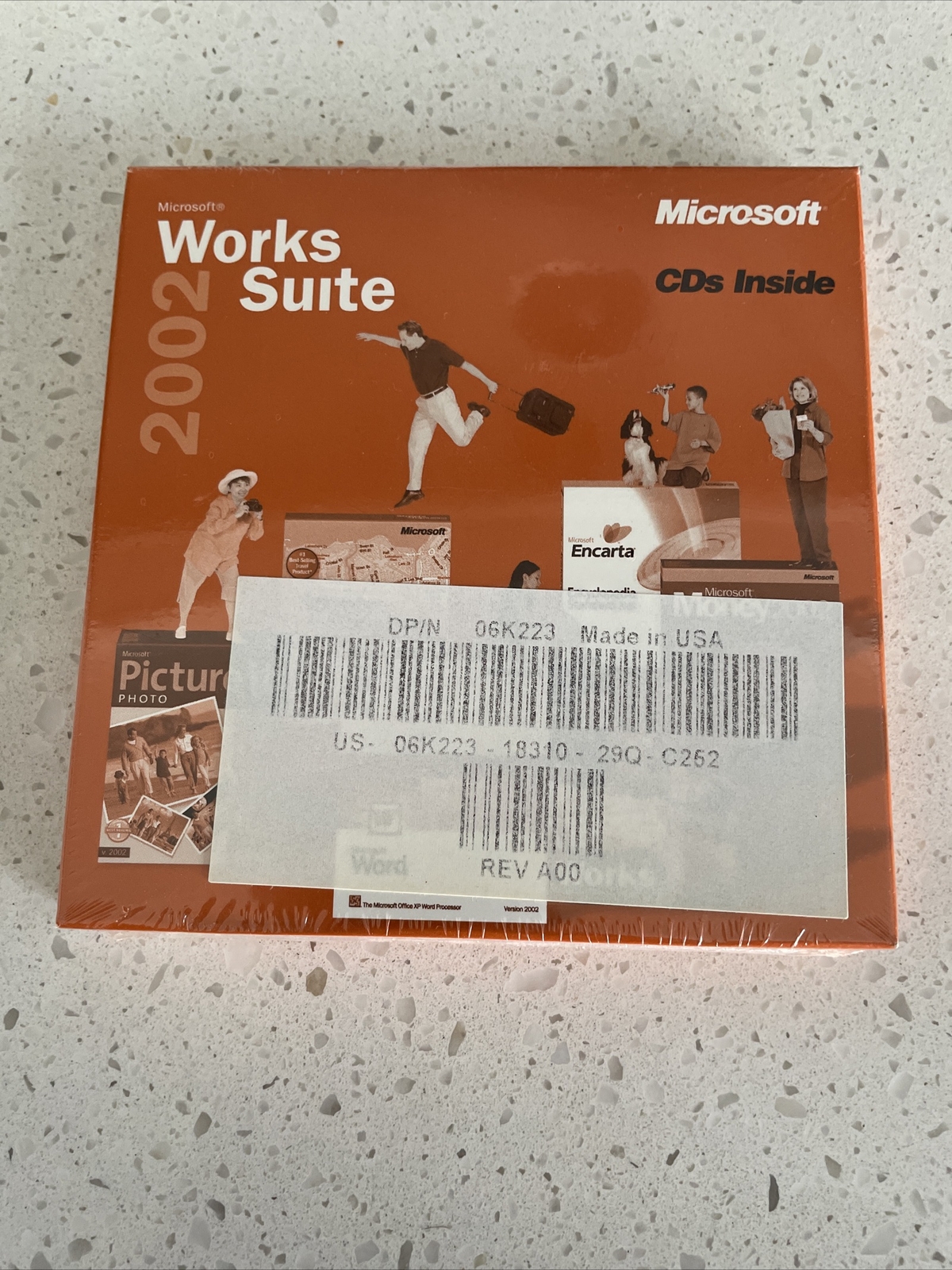 Microsoft WORKS SUITE 2002 New Sealed CD Disc w/ Product Key Word Encarta Money