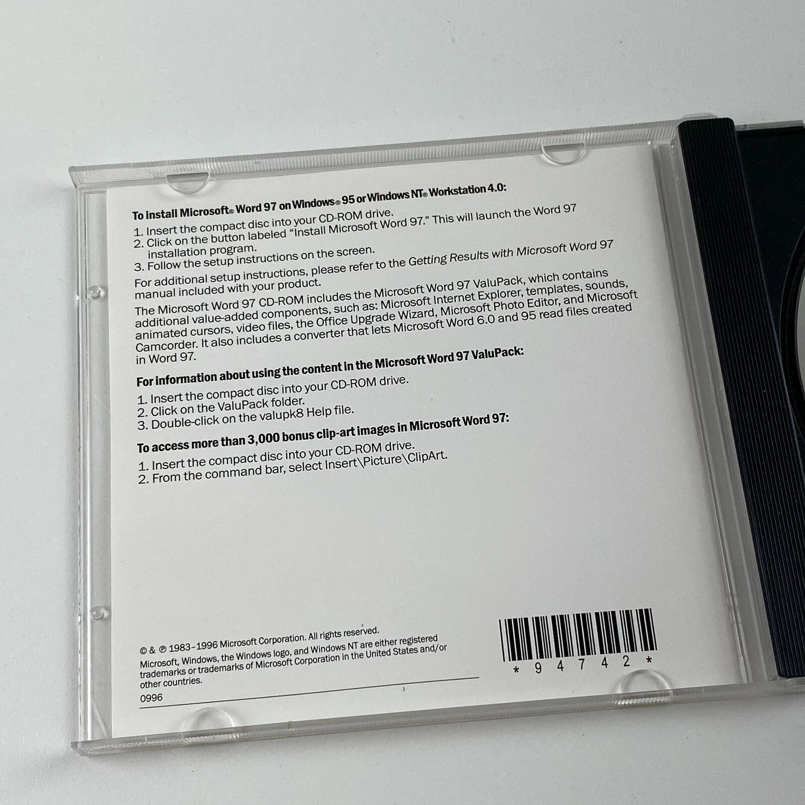 Microsoft Word 97 (CD, Legacy Software) – For Windows 95 / Windows 98 / NT Retro