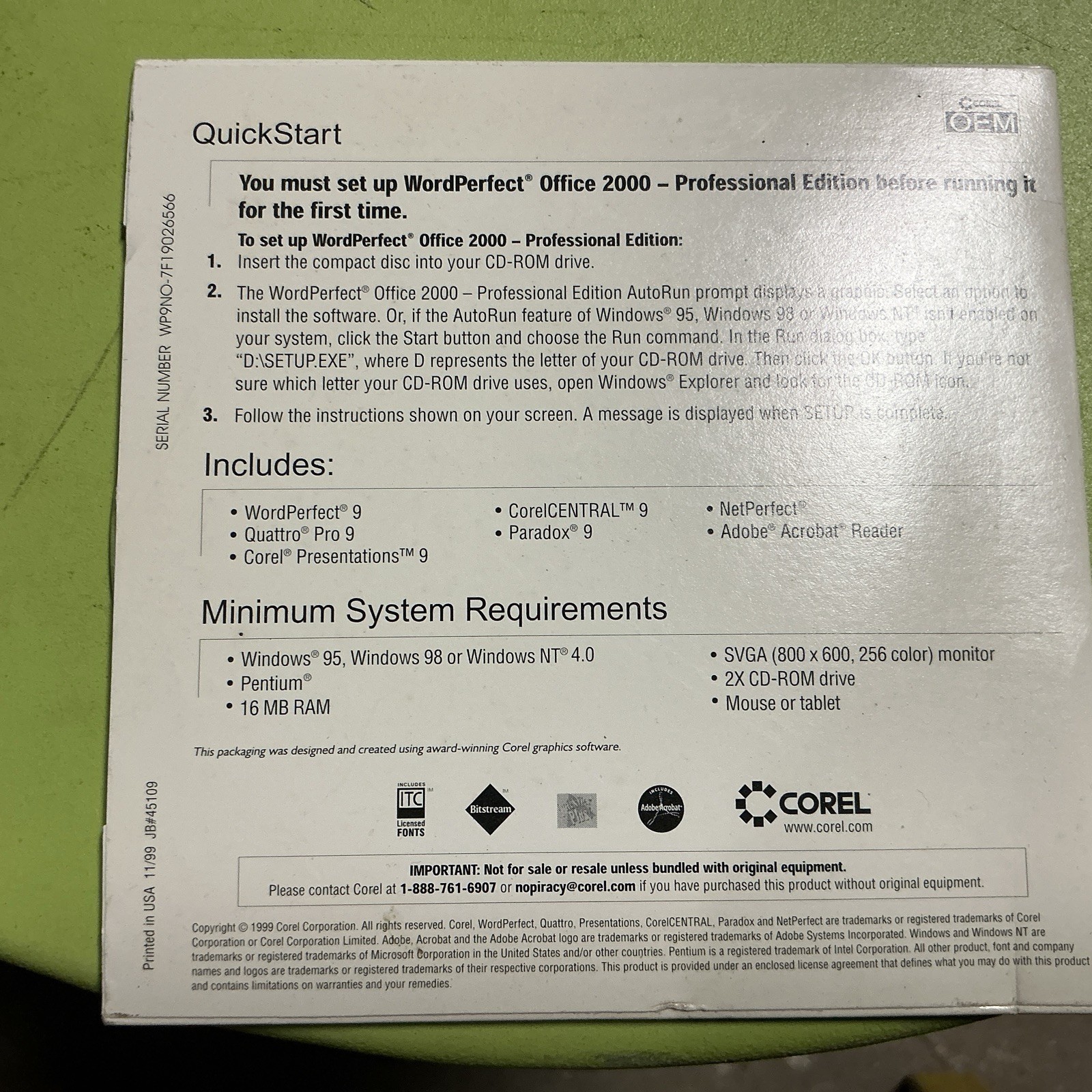 NEW Corel WordPerfect Office 2000