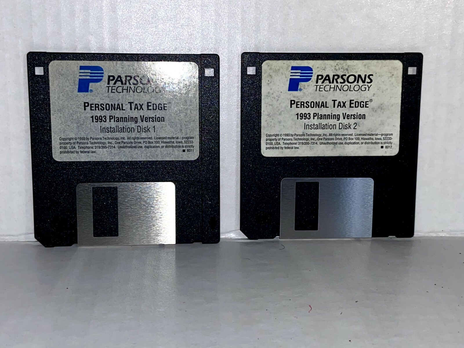 Parsons ® Technology Personal Tax Edge- Windows Disc 1&2–3.5″ Floppy 1993-LIL-A