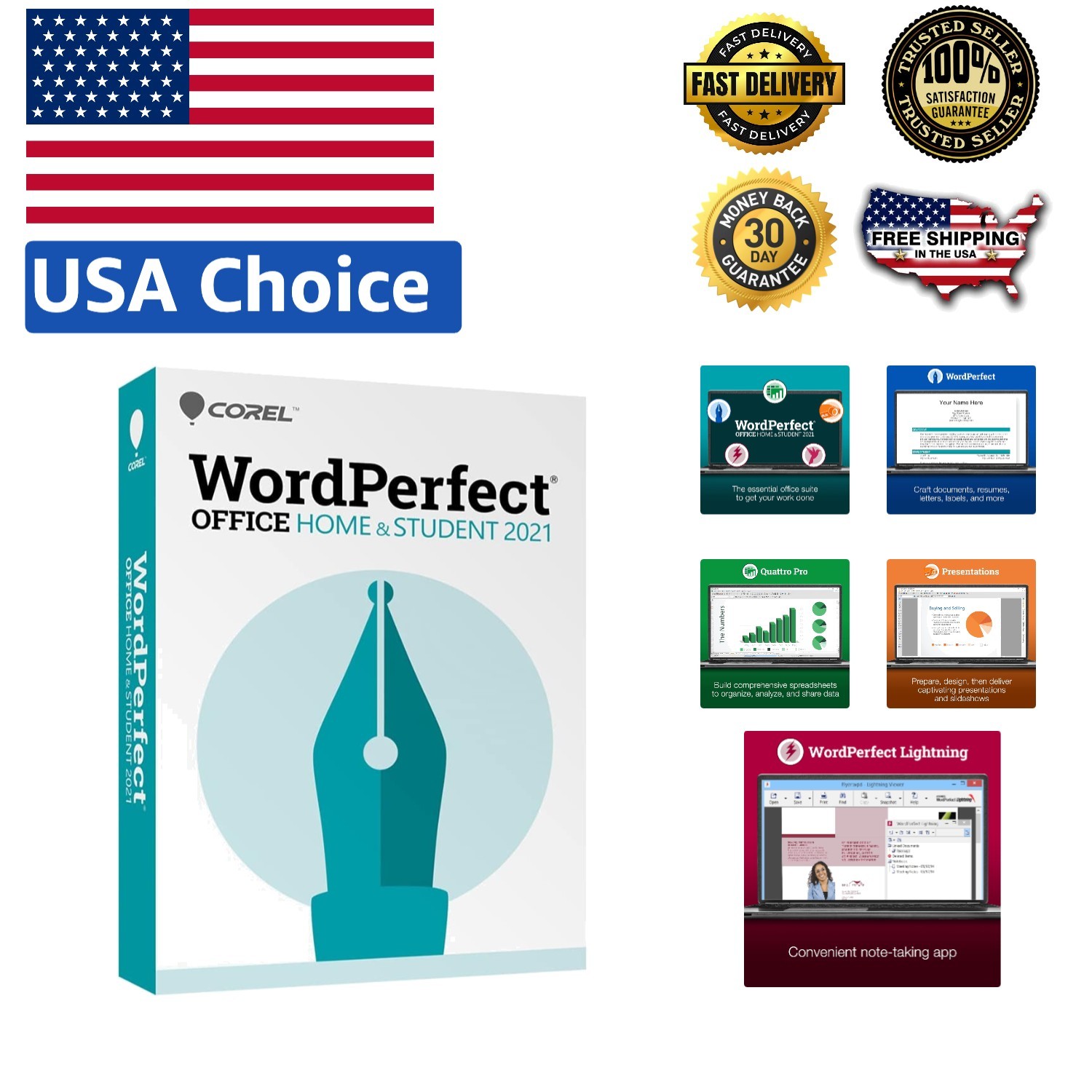 Comprehensive WordPerfect Home & Student 2021 Office Suite | 900+ Fonts Included