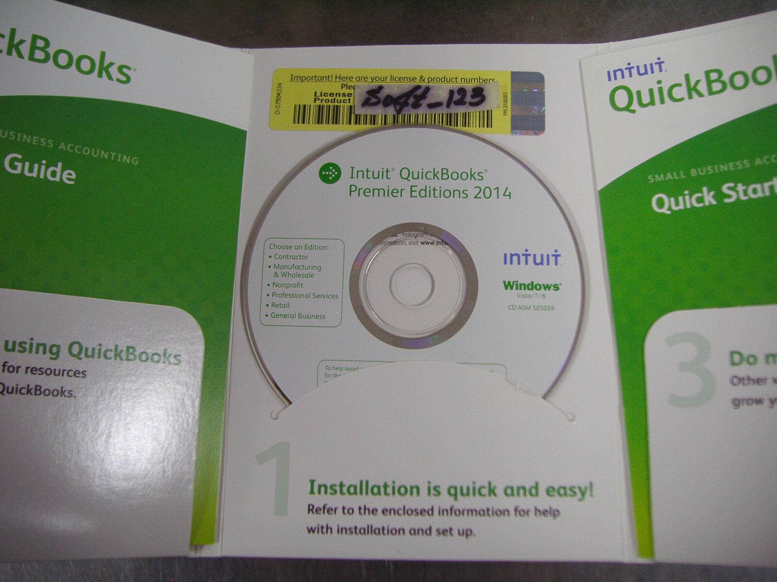 INTUIT QUICKBOOKS PRO 2014 FOR WINDOWS FULL RETAIL FOR USA =LIFETIME LICENSE=