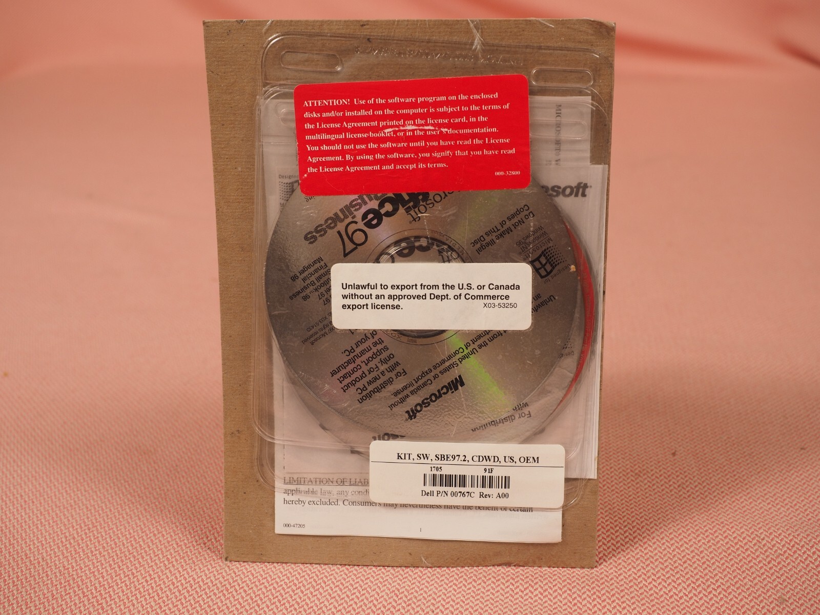 Dell Microsoft Office 97 97.2 Small Business Edition Product ID X03-66541 1997