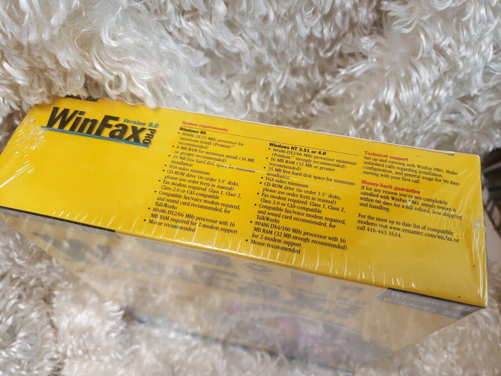 WINFAX 1997 Symantec Hassle-Free Faxing Version 8.0 Pro 95/NT SEALED!