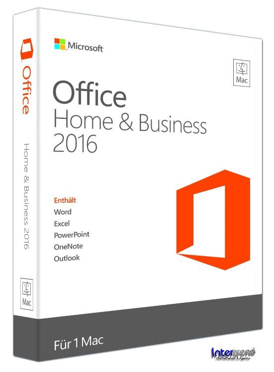 Microsoft Office Home & Business 2016 Vollversion Box 1 Mac Deutsch OVP NEU