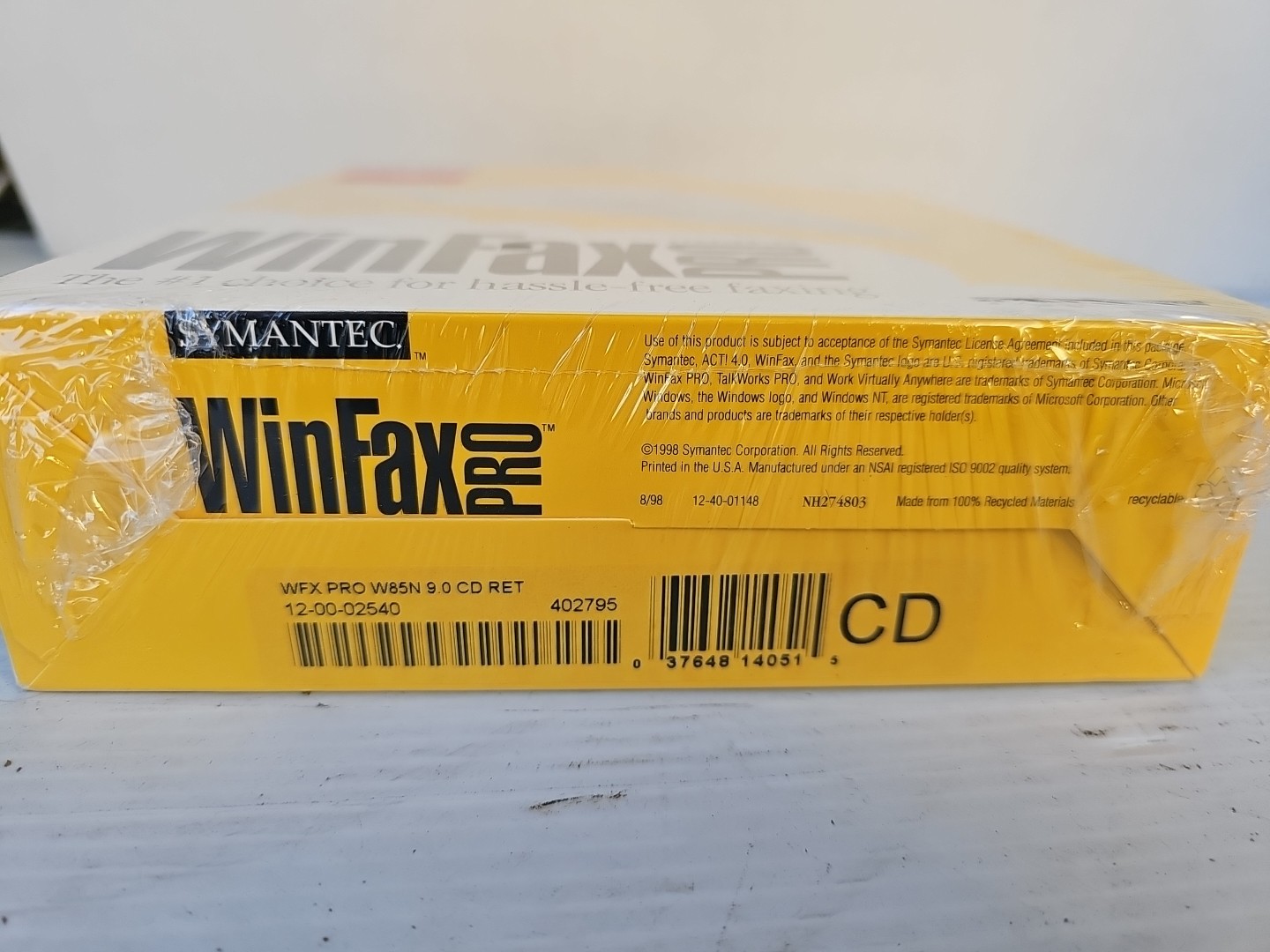 Symantec WinFax Pro Version 9.0 BRAND NEW FACTORY SEALED vintage Windows PC