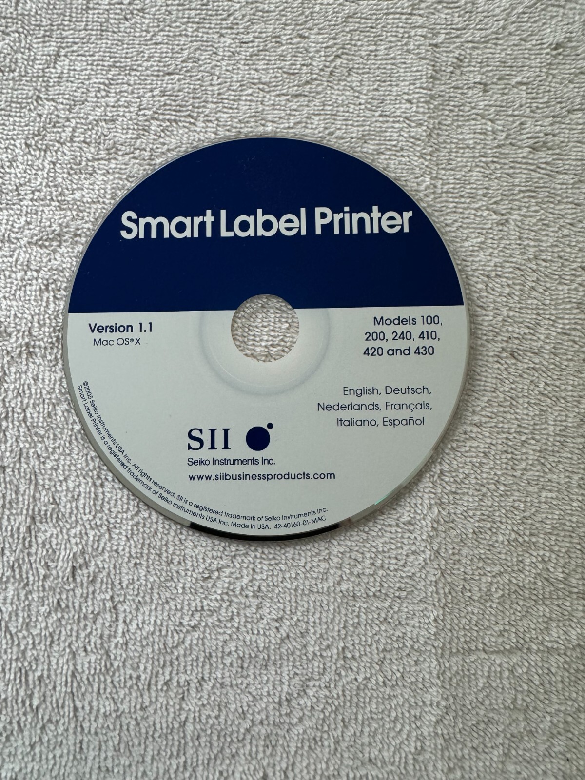 SII SMART LABEL PRINTER VERSION 1.1 Mac OS X