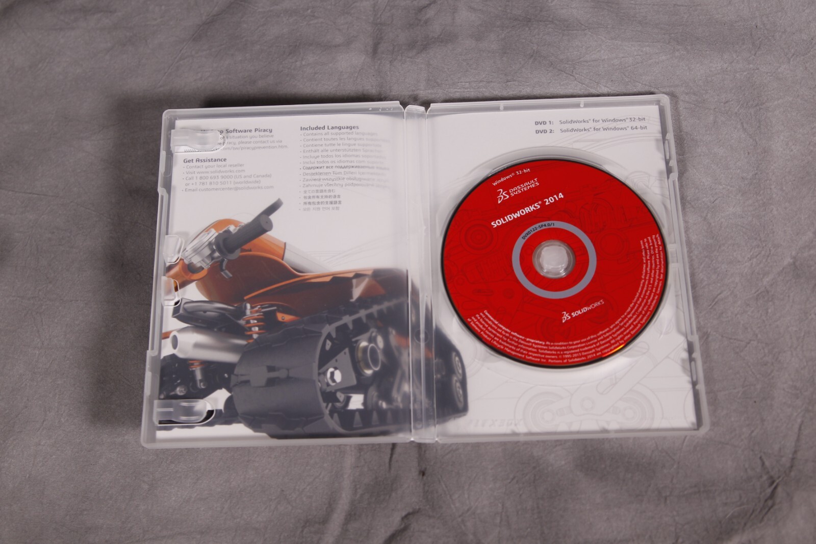 SolidWorks 2014 DVD 2 Discs 64-bit Microsoft NO Serial# Included
