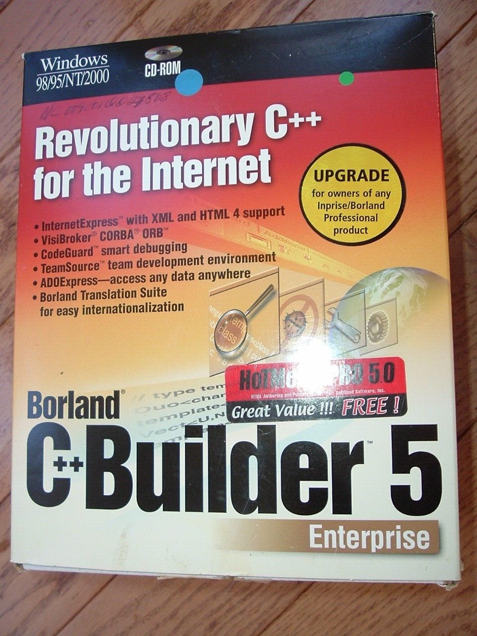 Borland C++ Builder 5 Enterprise Upgrade,Delphi 4,JBulder 3 Disks,KEY,Serial num