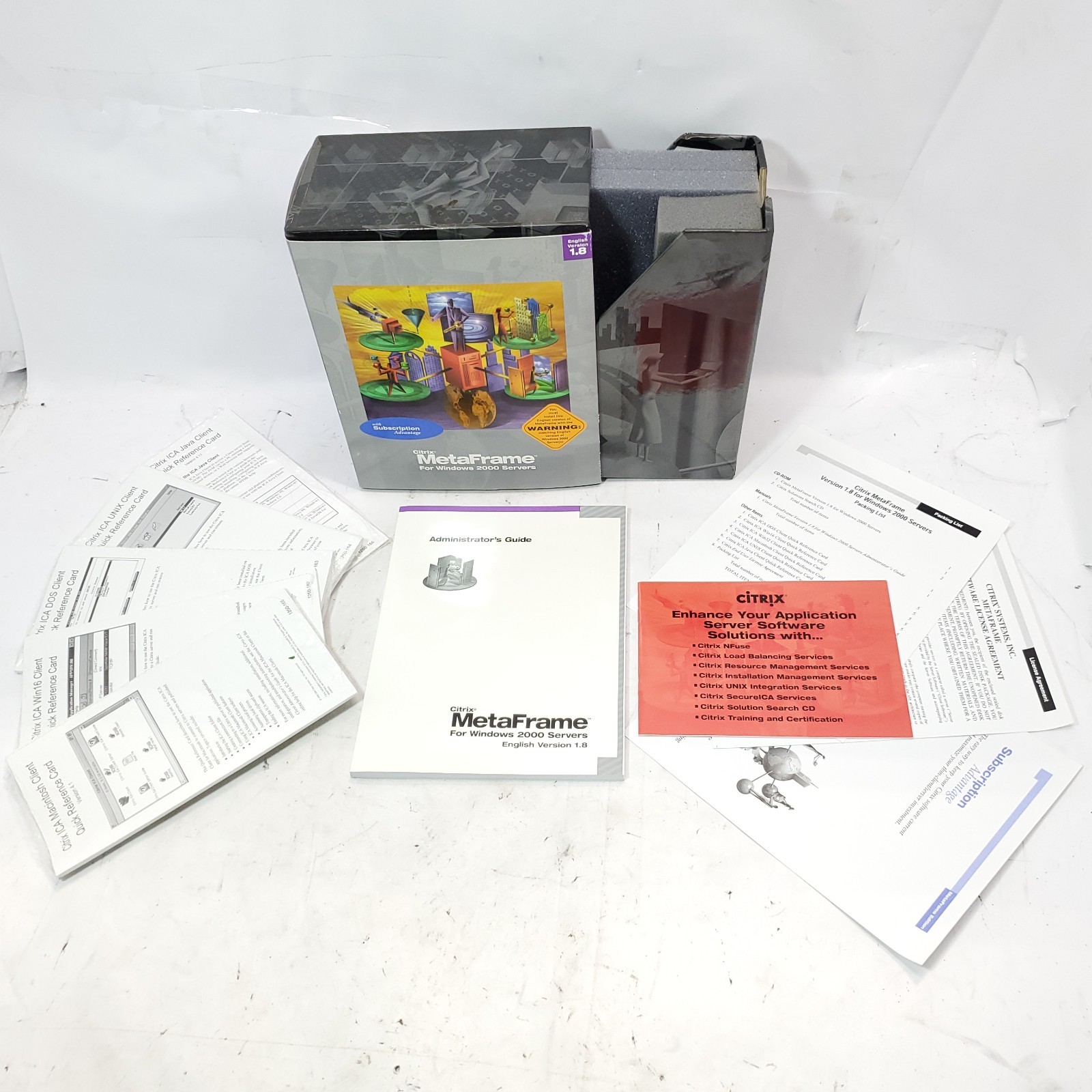 Citrix MetaFrame 1.8 for Windows 2000 Server License Kit No Discs Pre-owned