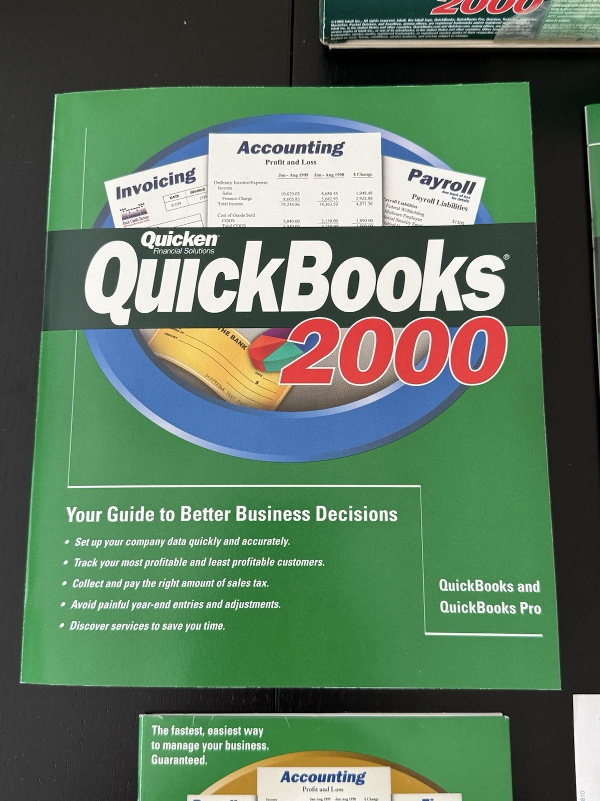 Quicken QuickBooks Pro 2000 for Windows Vintage Financial Services Software