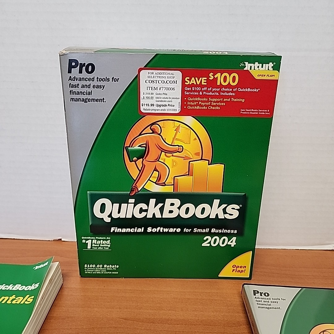 Intuit QuickBooks Pro 2004 with License for Windows 98/ME/2000/XP Used