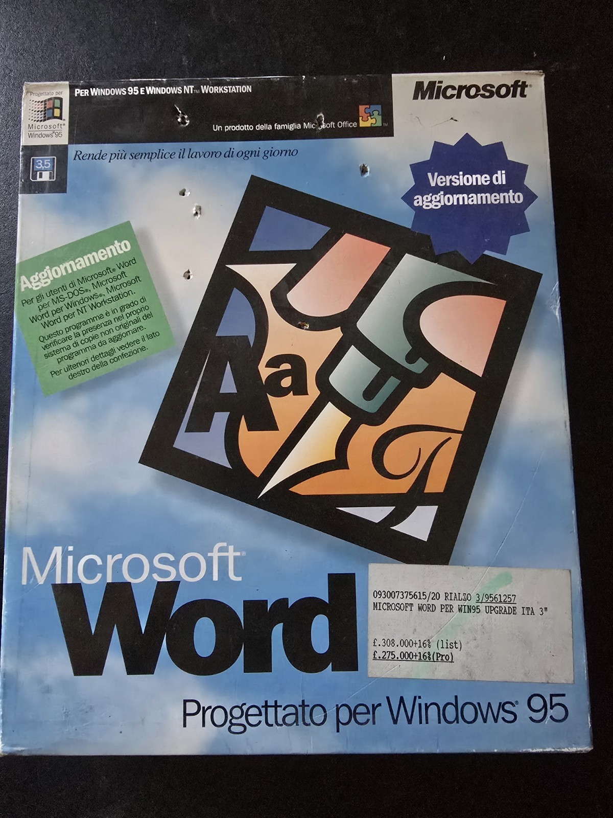 Microsoft MS Word for Windows 95 & NT Upgrade 3.5″ Floppy Disks Vintage Sealed!