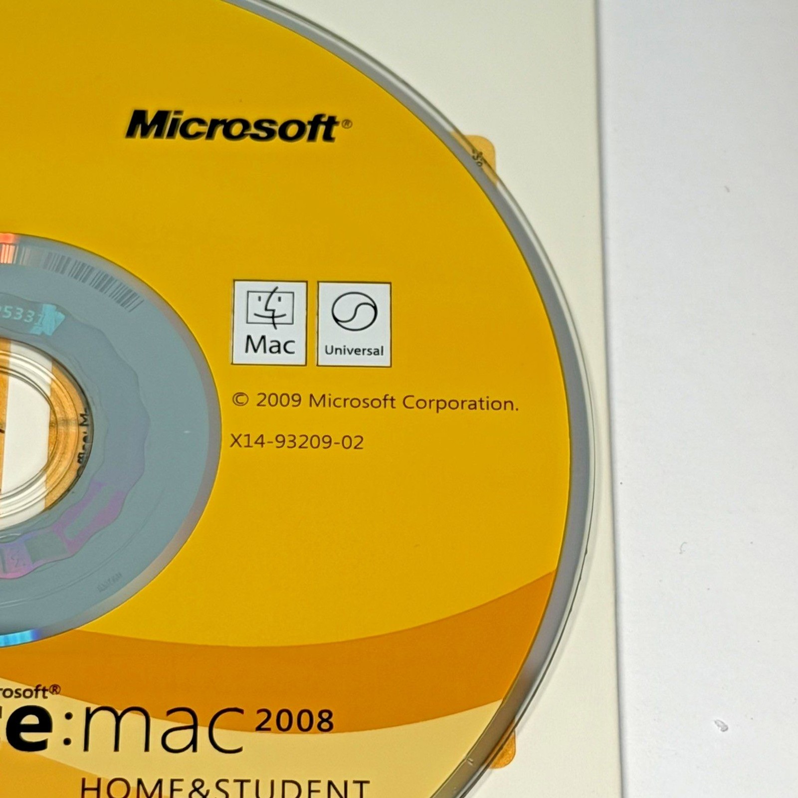 Microsoft Office Mac 2008 Home & Student Edition Disc w/ Manual Used Untested