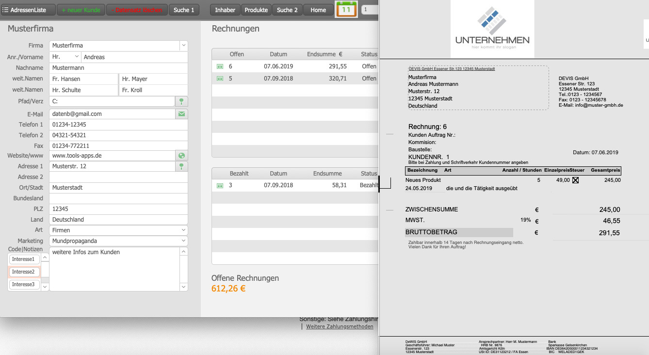 Warehouse Customer Management Invoice Program Services Windows Mac macOS
