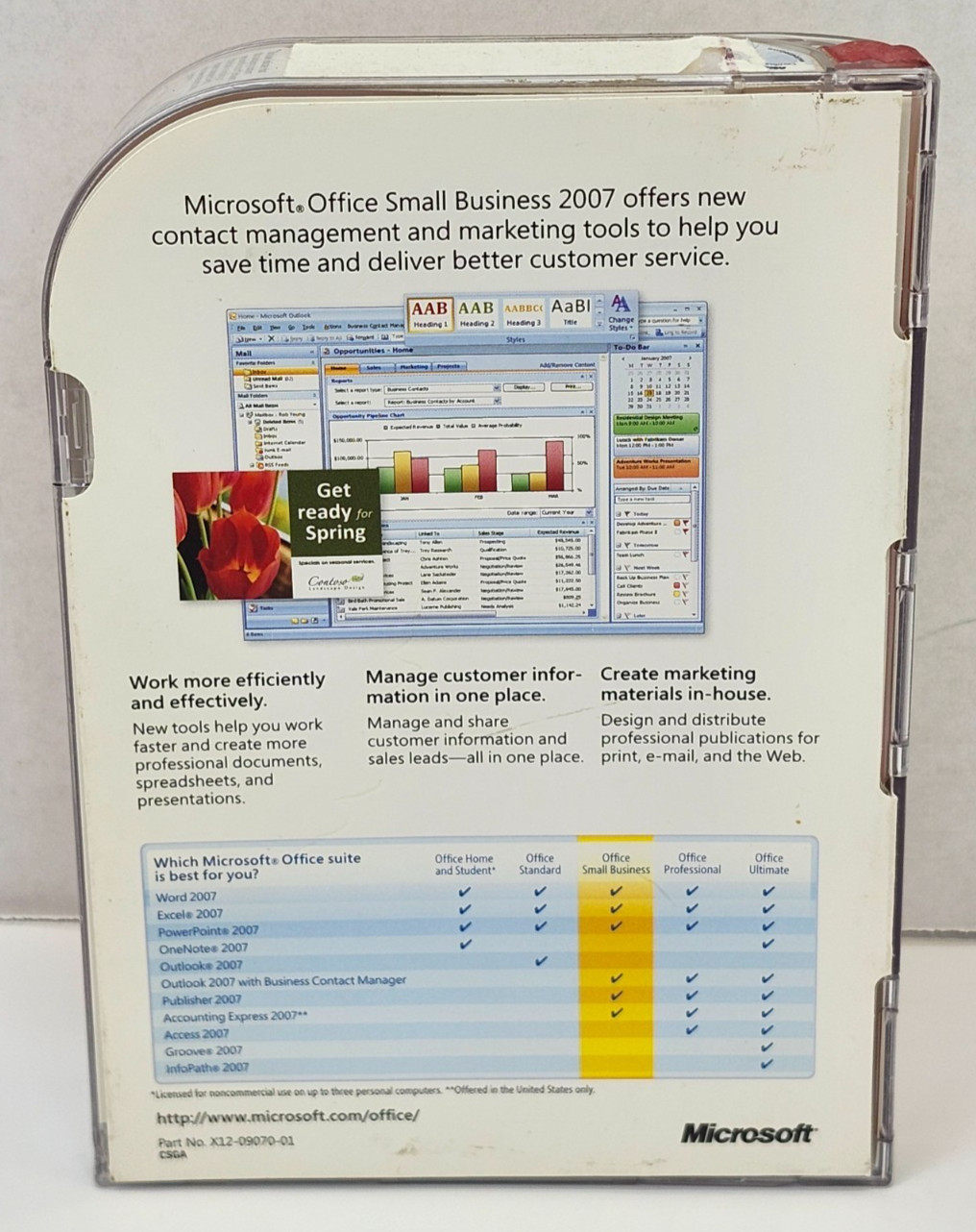 Microsoft Office Small Business 2007 Upgrade Software Excel Word PowerPoint