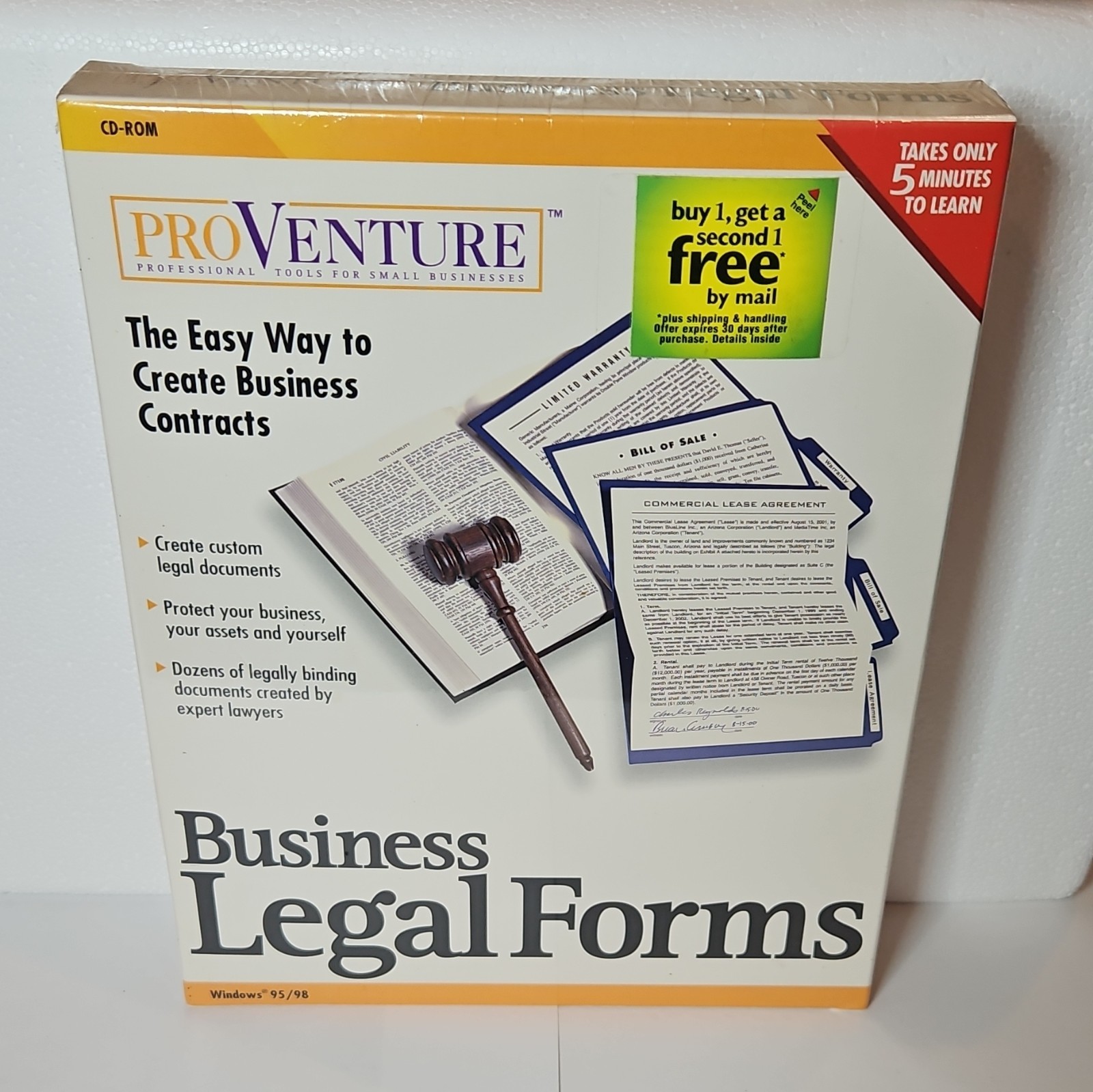 ProVenture Business Legal Forms, Logo, and Label Maker CD-ROM Lot 3 New Sealed