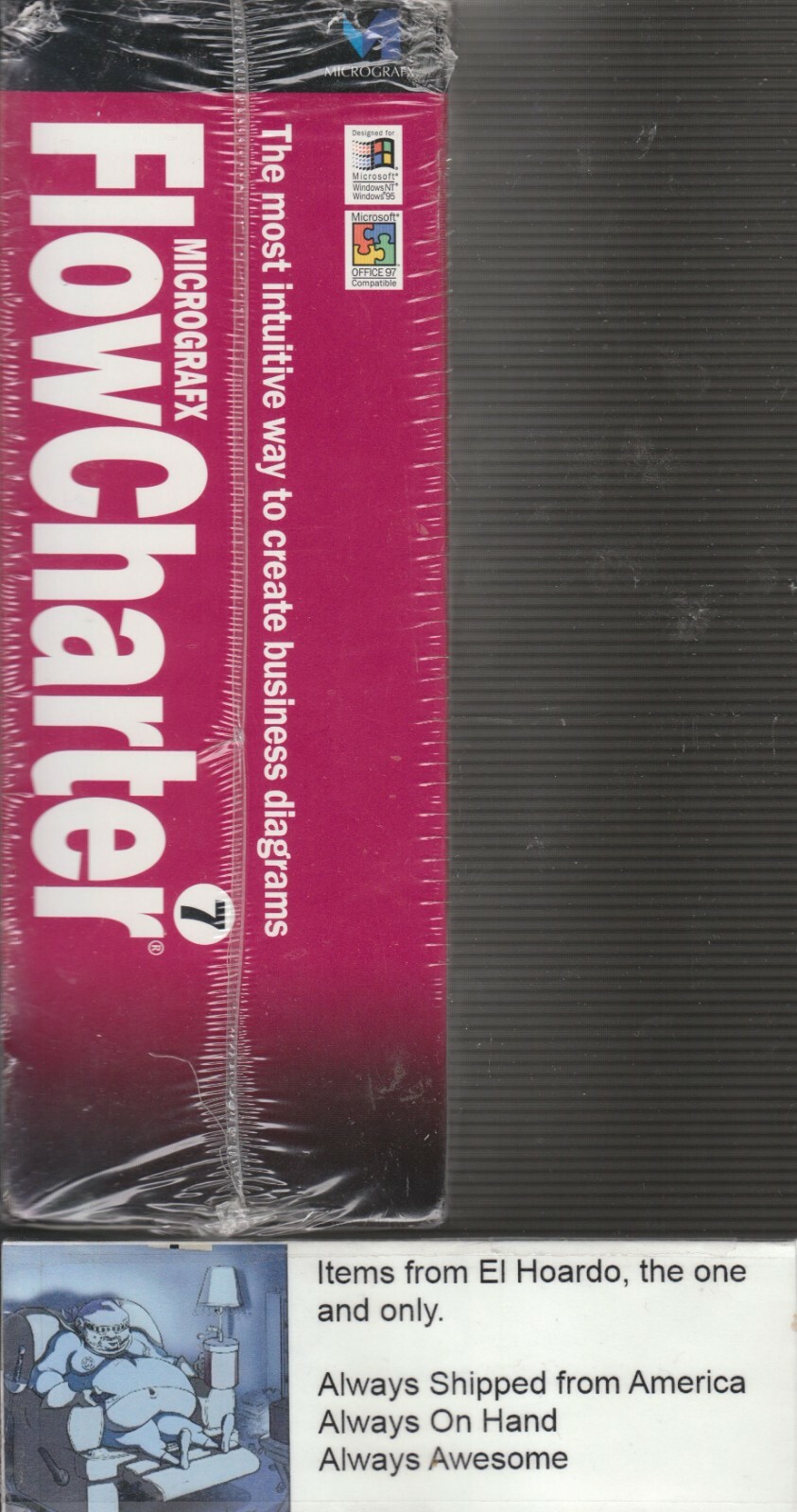 MicroGrafx Flowcharter 7 CD ROM 1996 SEALED New in Sealed Box 084072104132