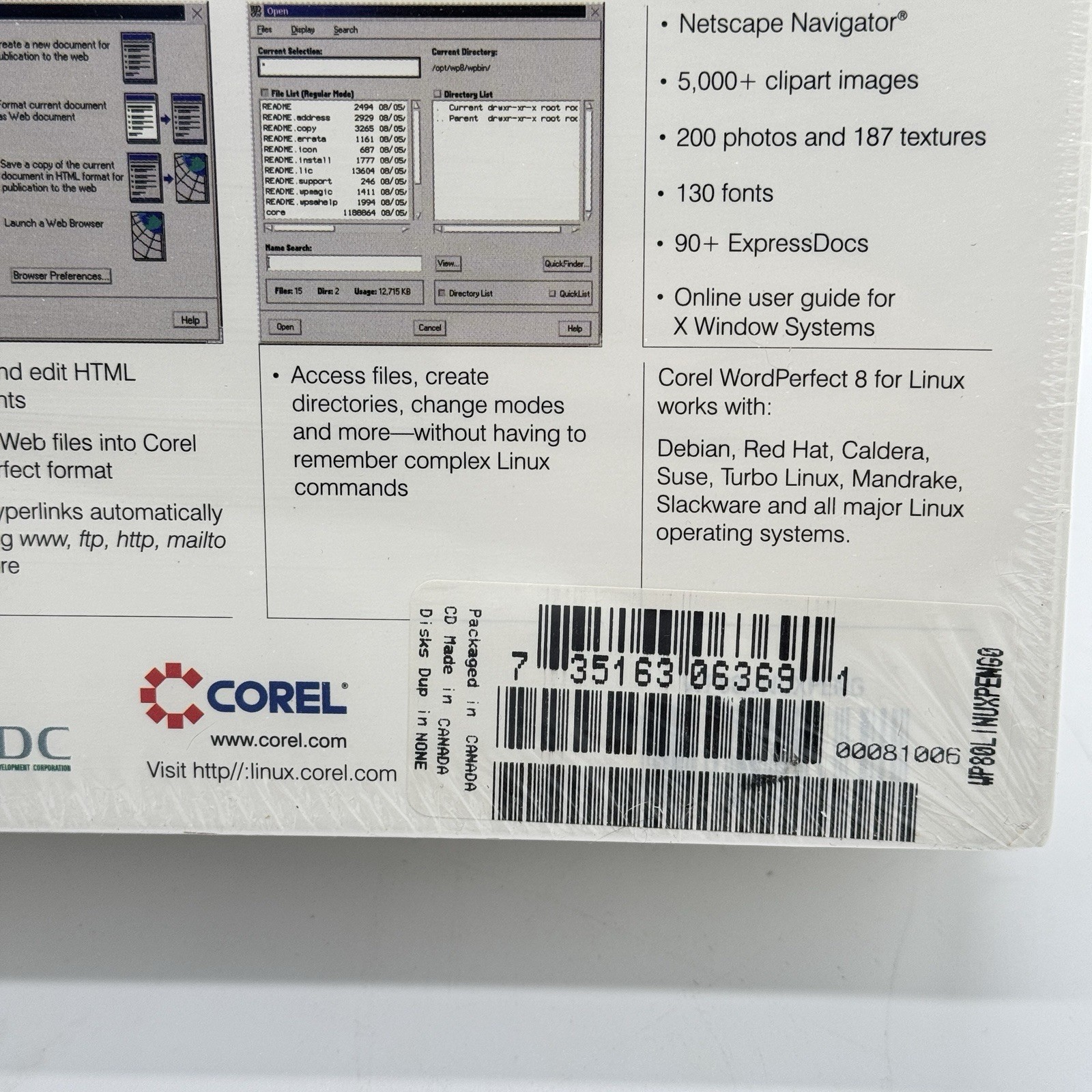 VINTAGE Corel WordPerfect 8 for Linux, NEW