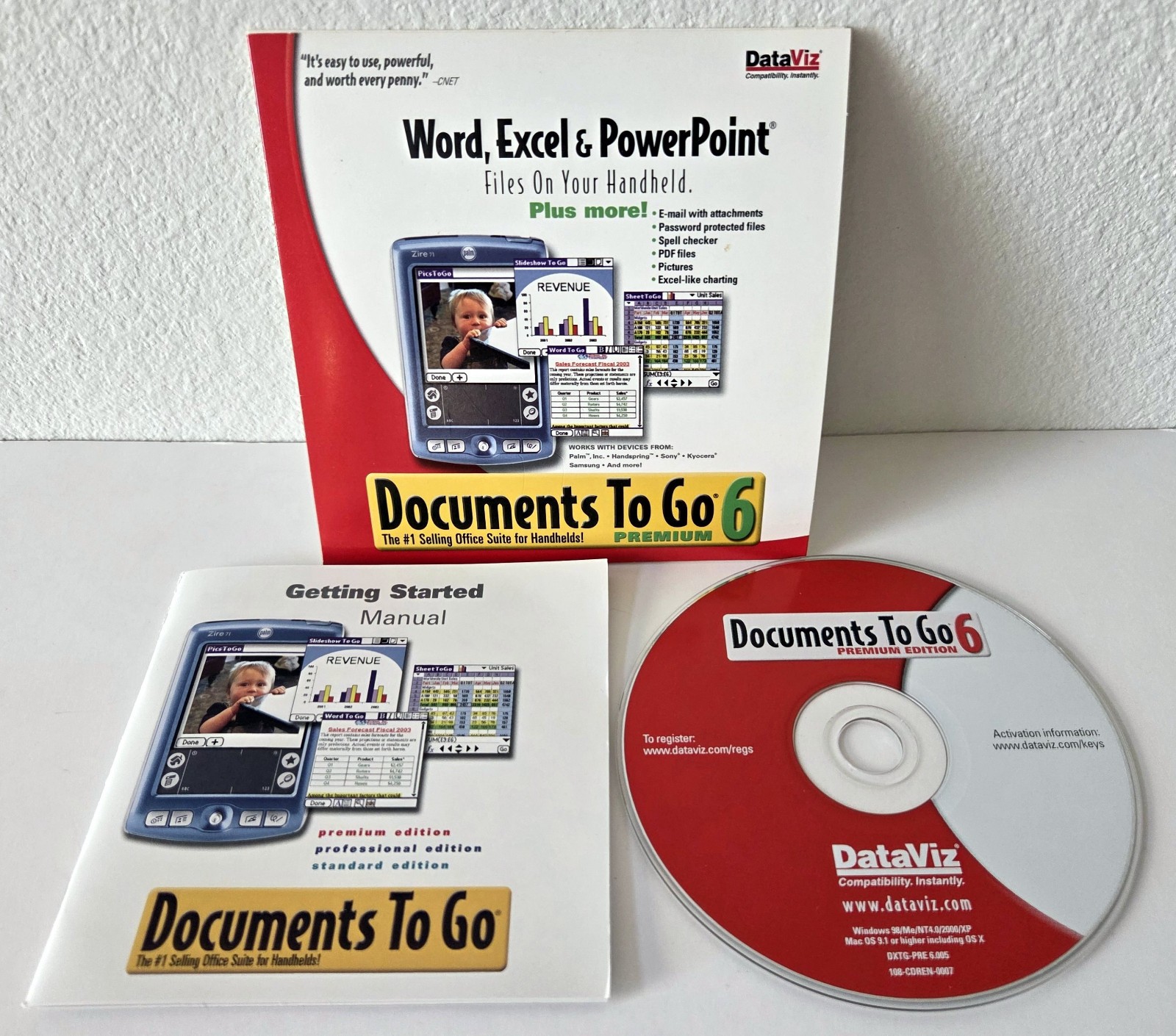 DATAVIZ Documents To Go 6 Premium: Word Excel & Powerpoint For Palm OS PDAs