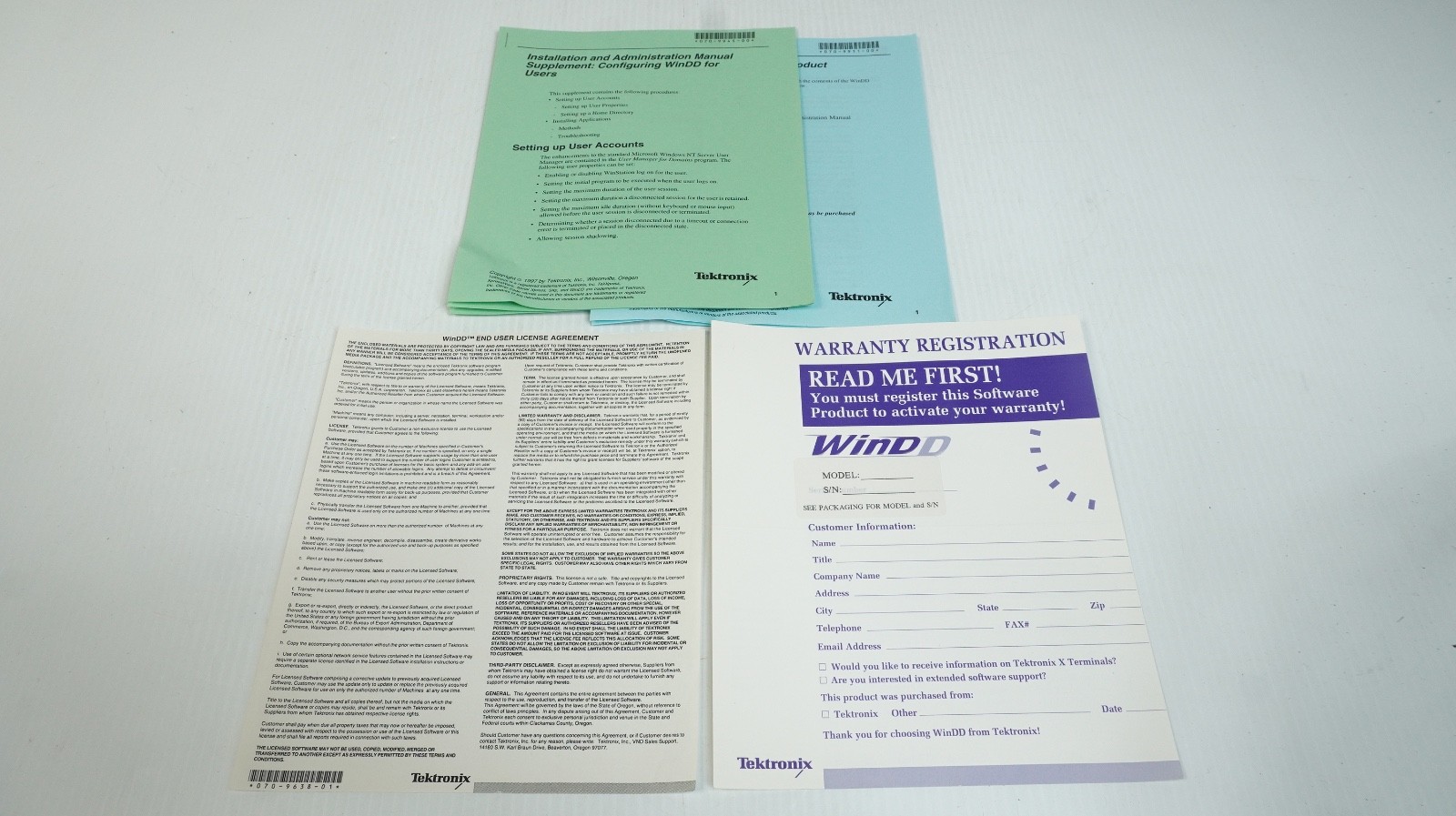 Tektronix WinDD Windows Distributed Desktop – CD-ROM & Floppy Disk – Windows NT