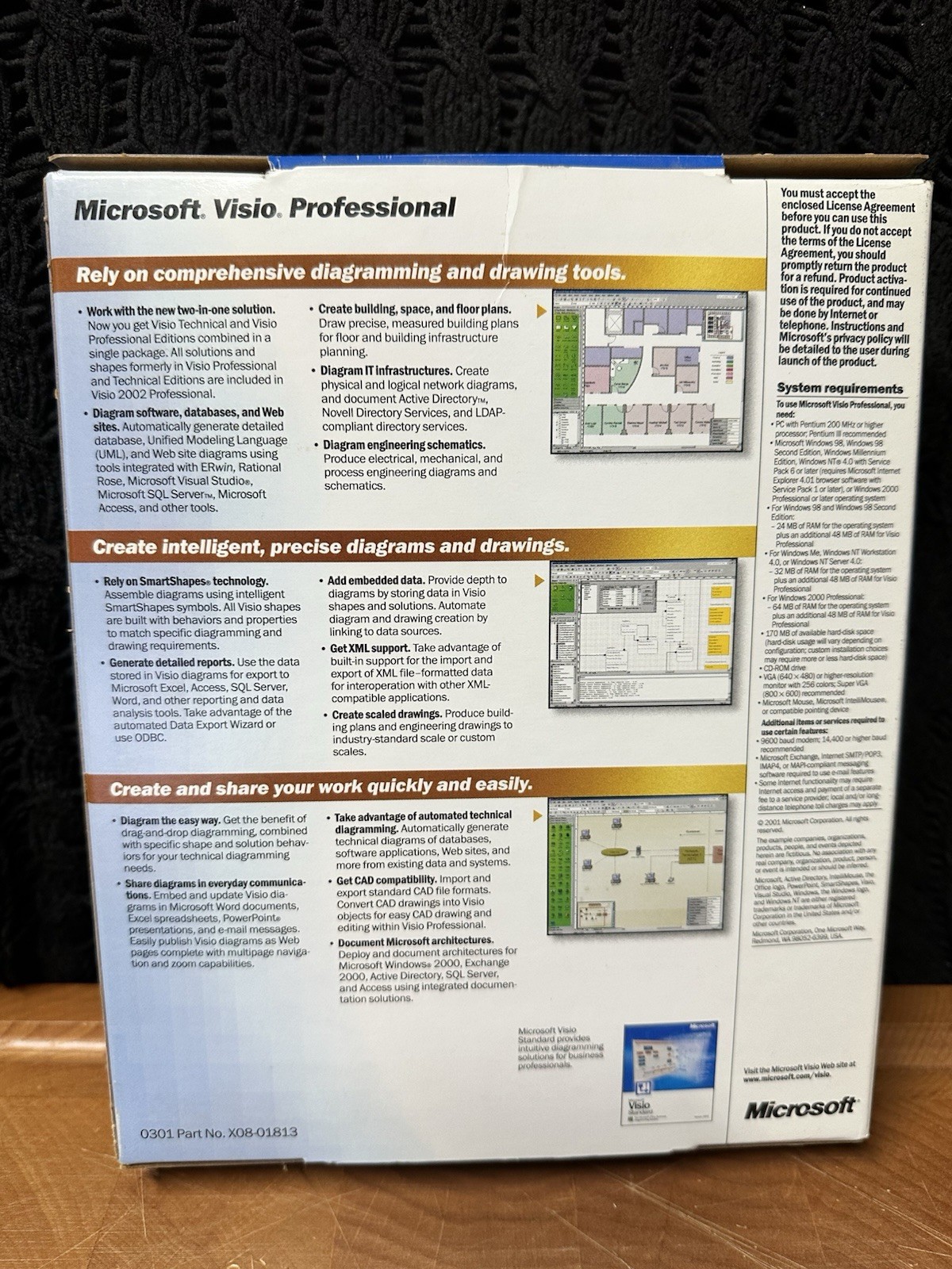 VINTAGE – Microsoft Visio Professional Version 2002 -Big Box Software PC Windows