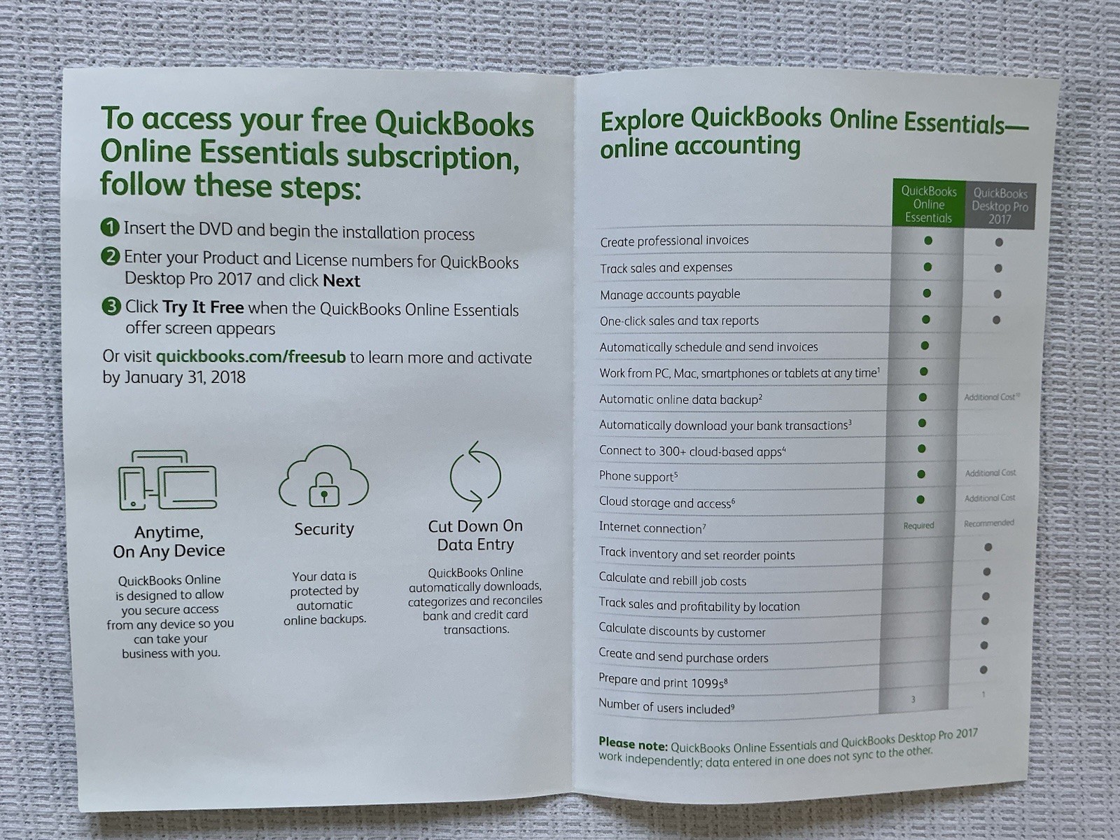 Intuit QuickBooks Desktop Pro 2017 Retail Accounting UNSCRATCHED LICENSE CODE