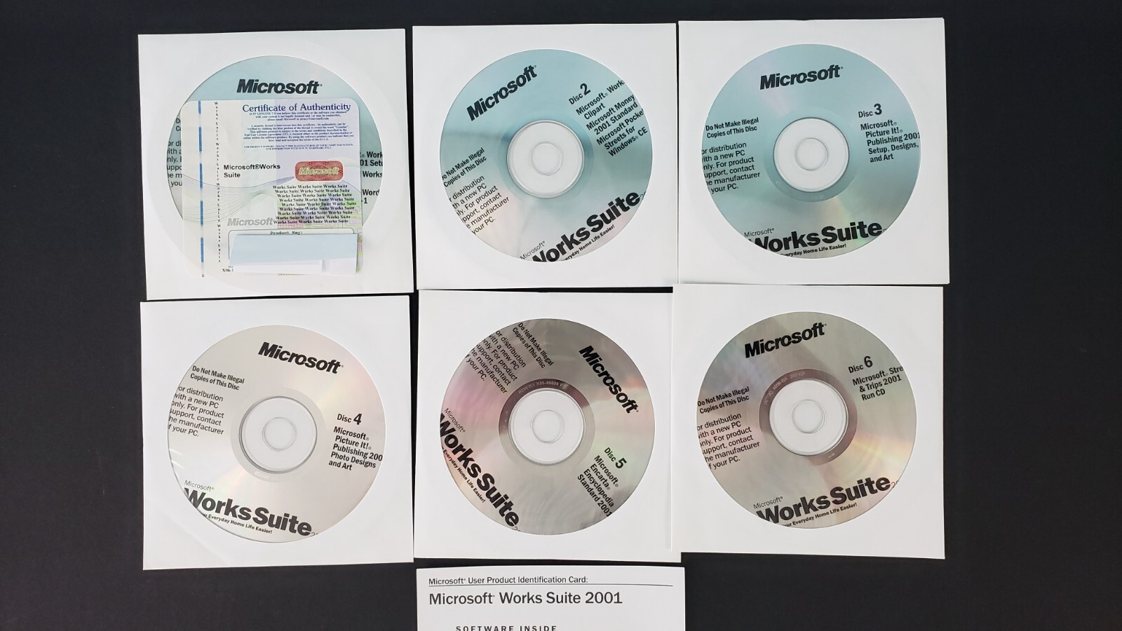 Microsoft Works Suite 6.0 2001 – 6 CD Set with COA & Product Key