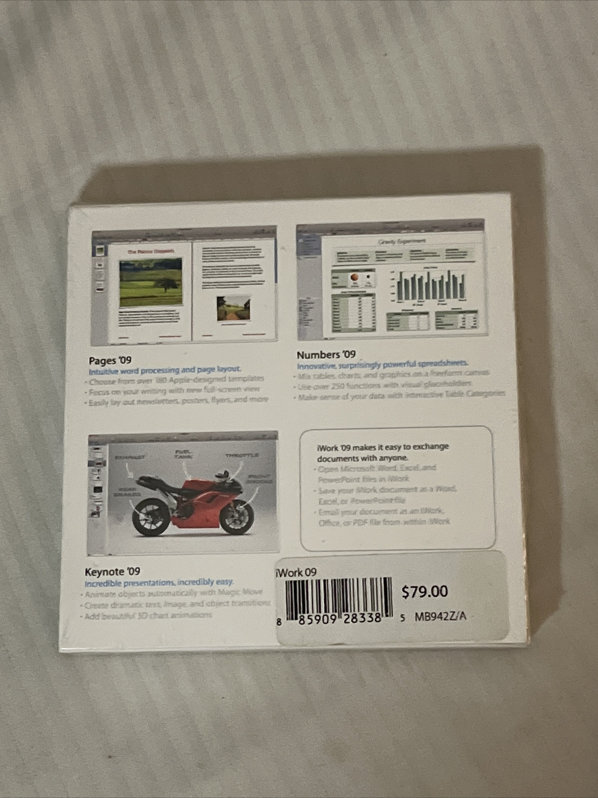Apple iWork ’09 (Retail) (1 User/s) – Full Version for Mac MB942Z/A